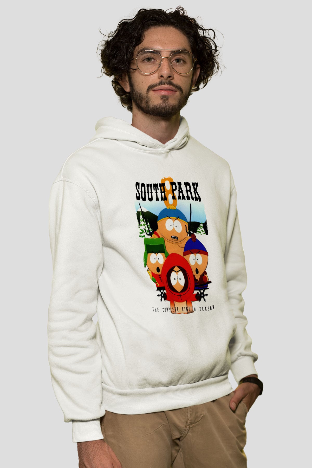 South Park Beyaz Unisex Hoodie