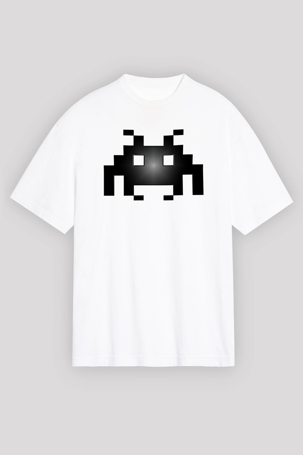 Space Invaders Beyaz Unisex Oversize Tişört T-Shirt