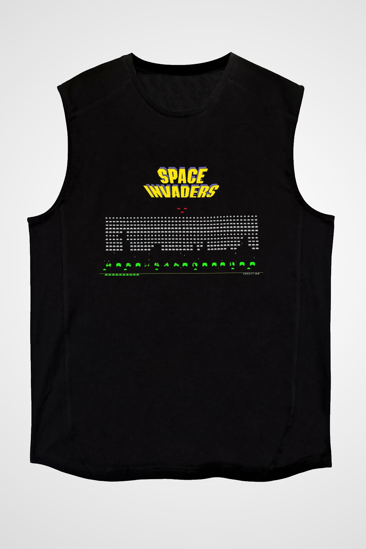 Space Invaders Siyah Unisex Kolsuz Tişört