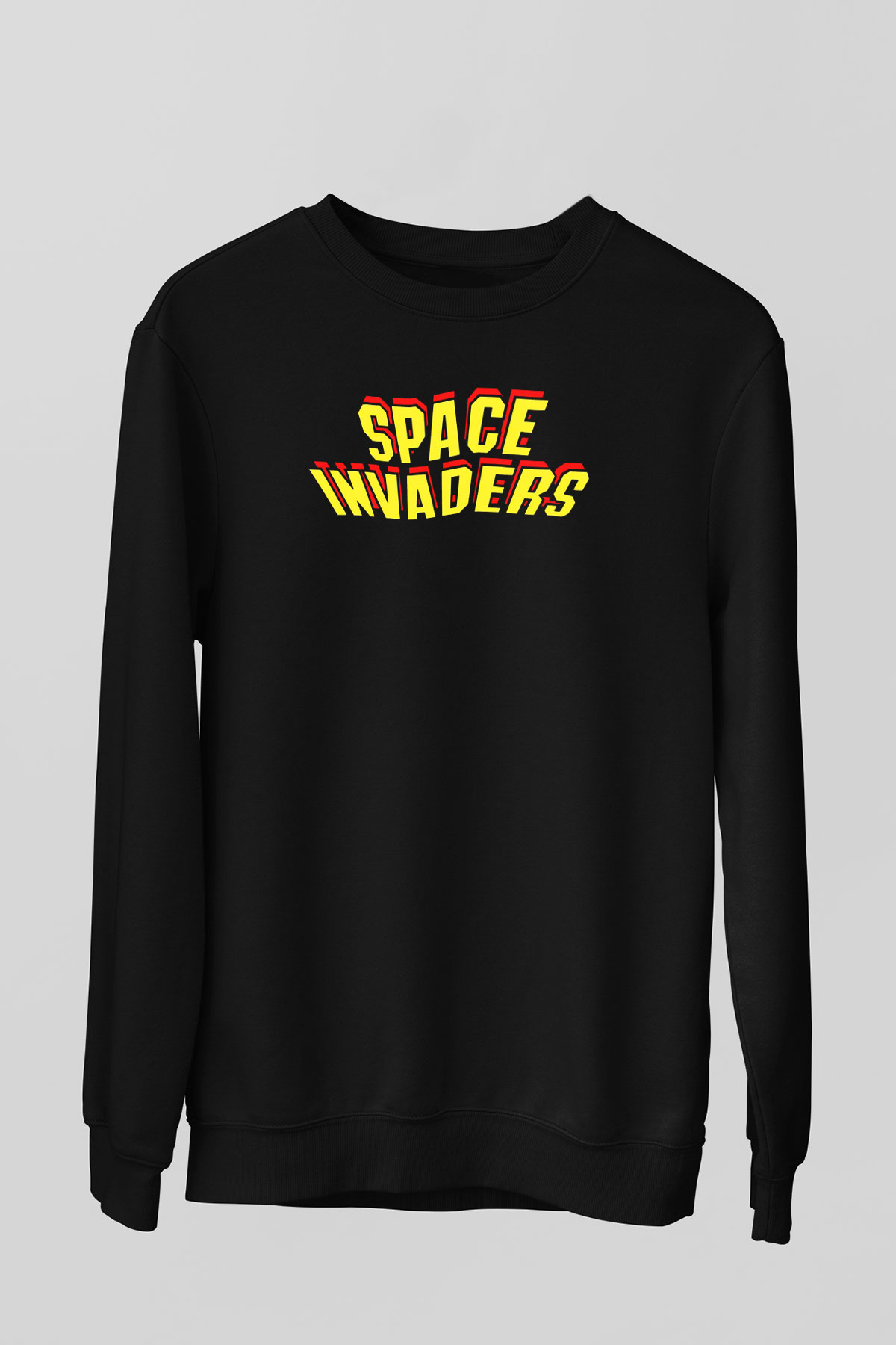 Space Invaders Siyah Unisex Sweatshirt
