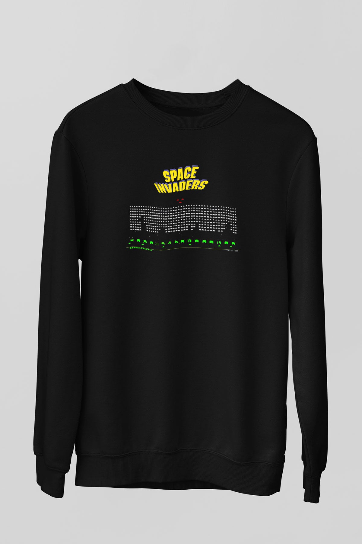 Space Invaders Siyah Unisex Sweatshirt