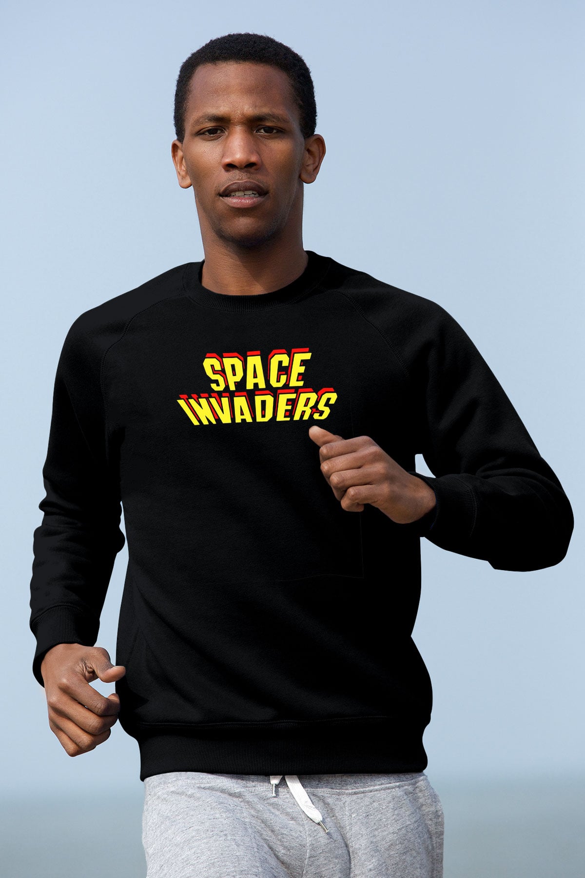 Space Invaders Siyah Unisex Sweatshirt