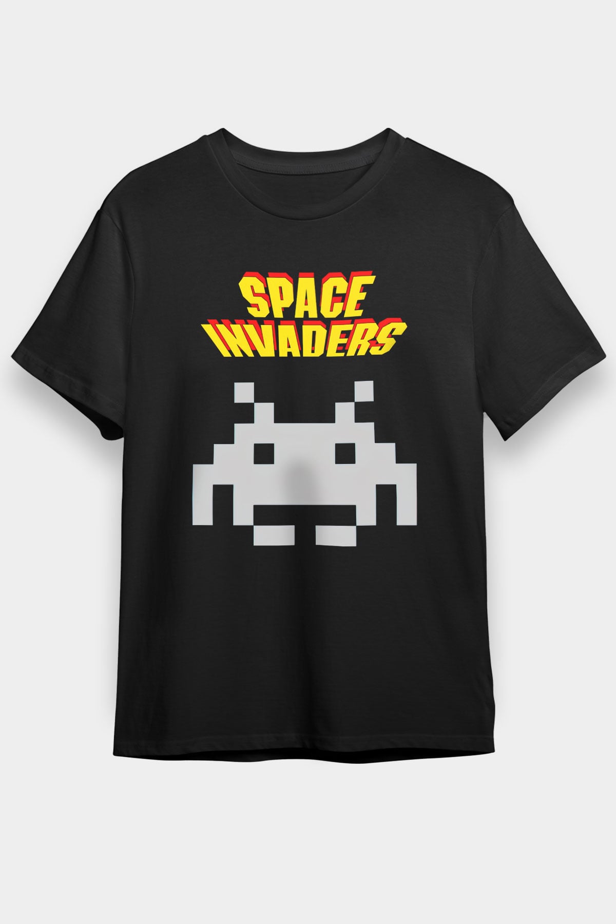 Space Invaders Siyah Unisex Tişört