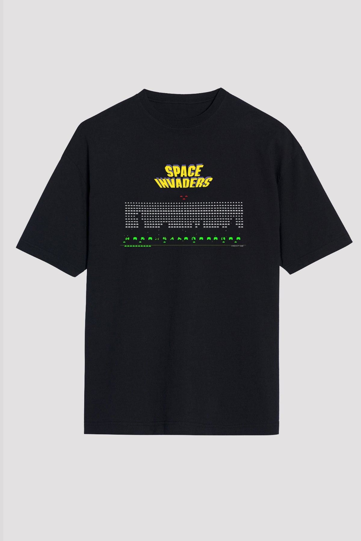 Space Invaders Siyah Unisex Tişört T-Shirt