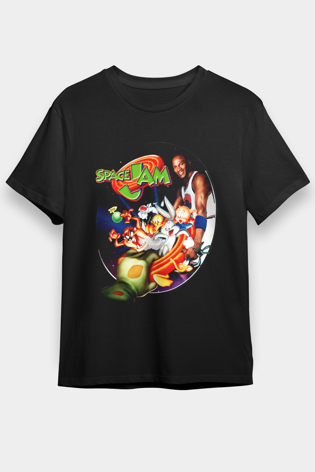 Space Jam Siyah Unisex Tişört