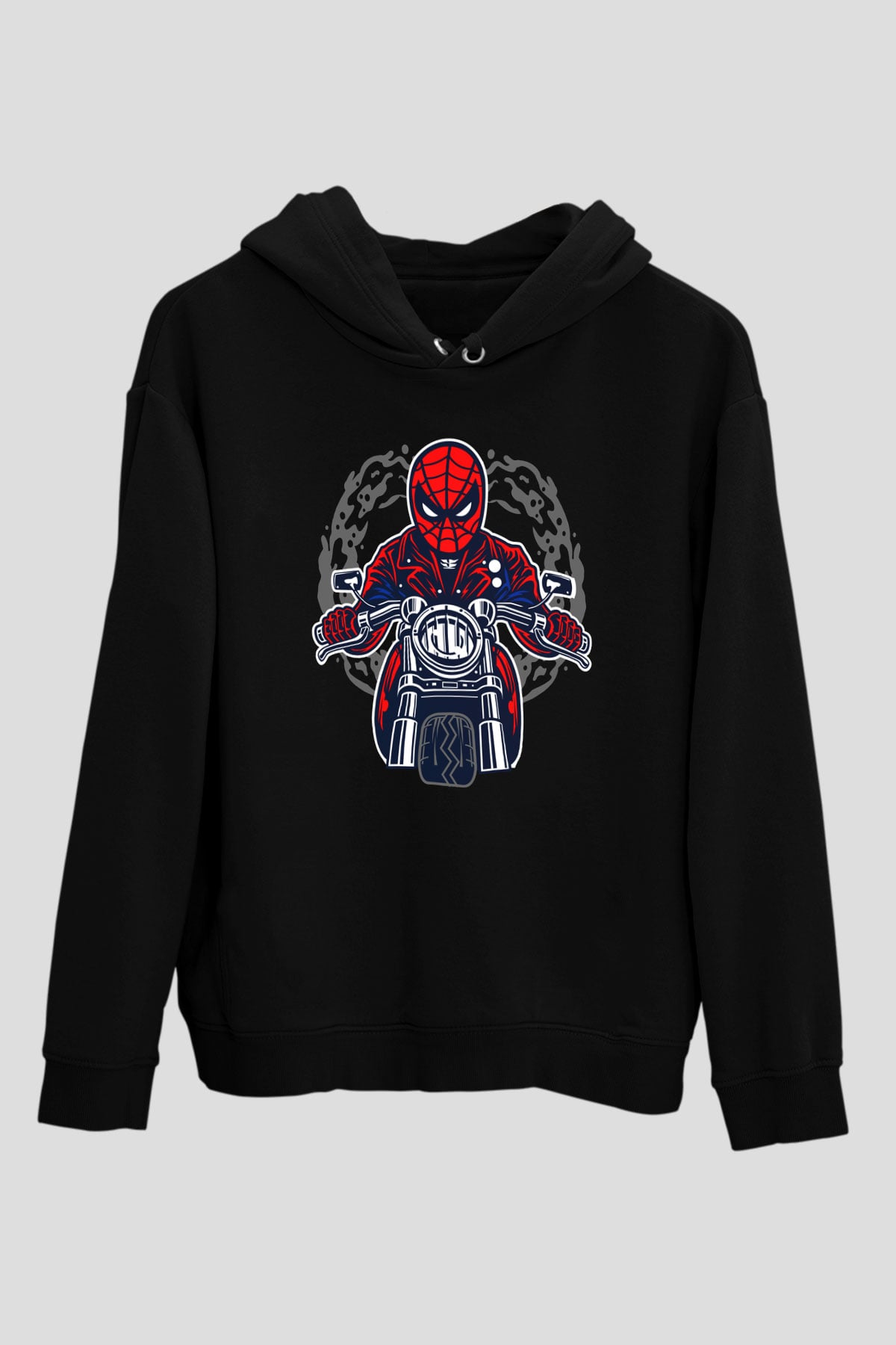 Spider Rider Baskılı Siyah Unisex Tshirt