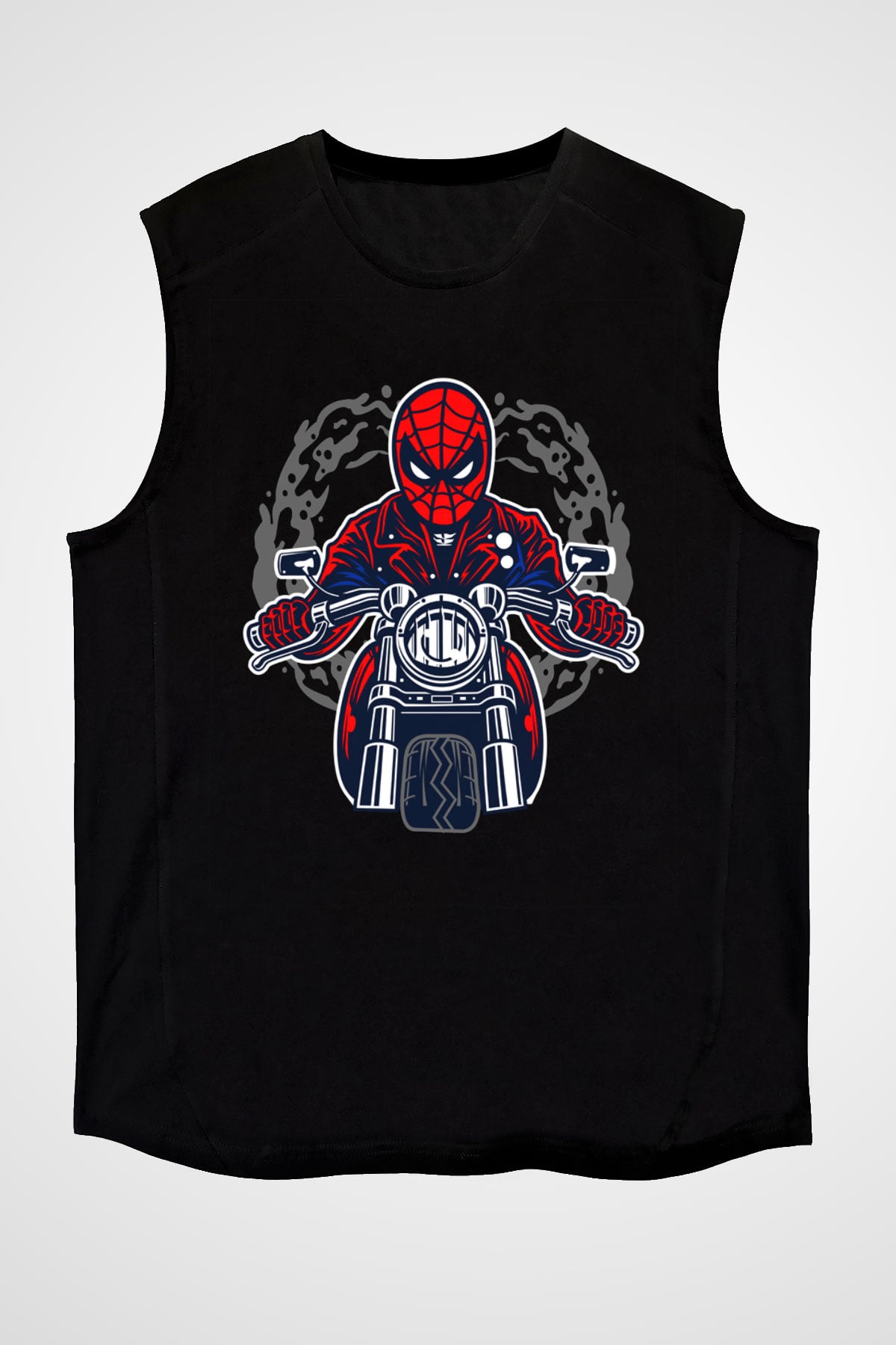 Spider Rider Baskılı Siyah Unisex Tshirt