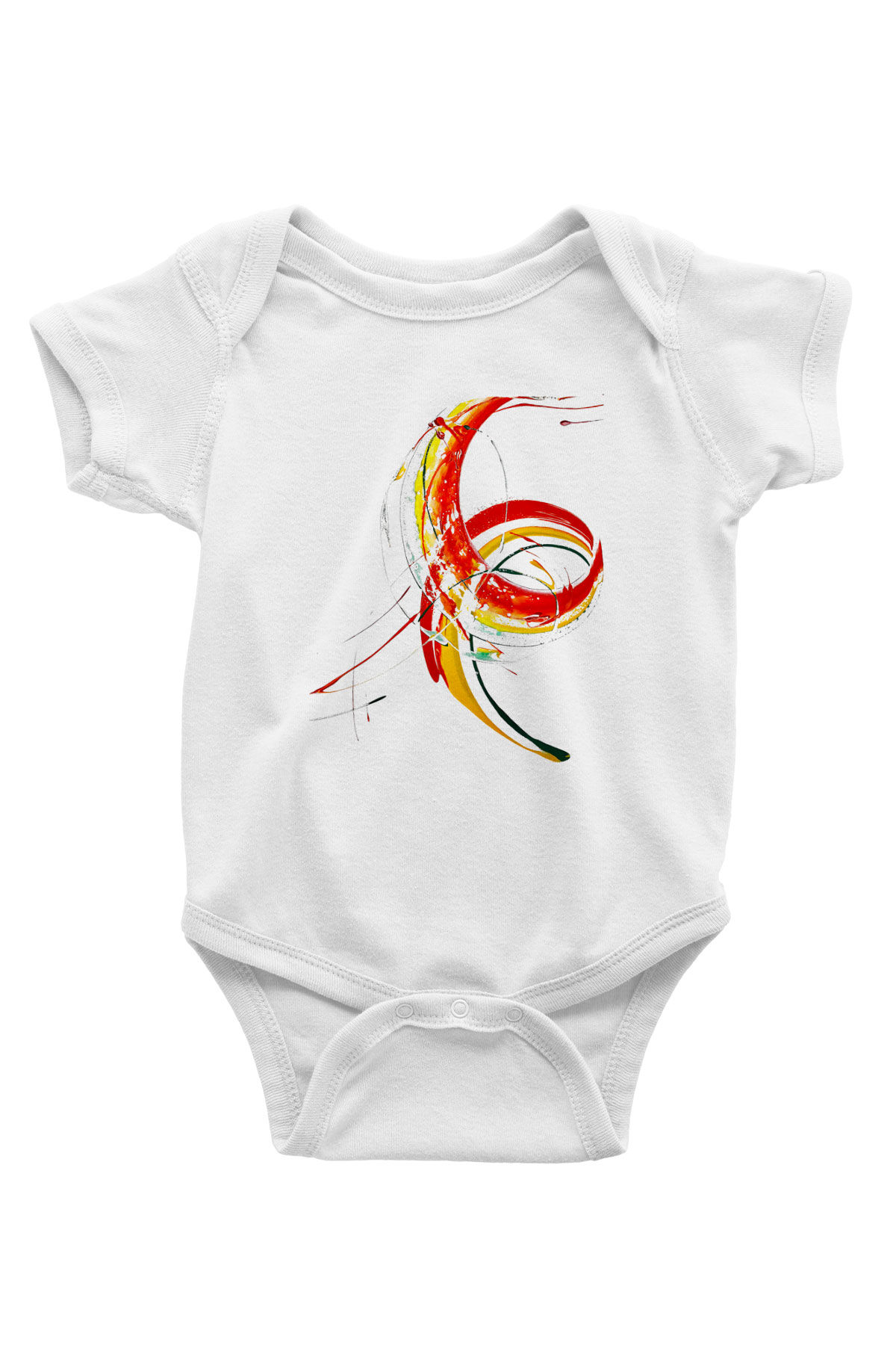 Spiral Baskılı Beyaz Unisex Bebek Body - Zıbın