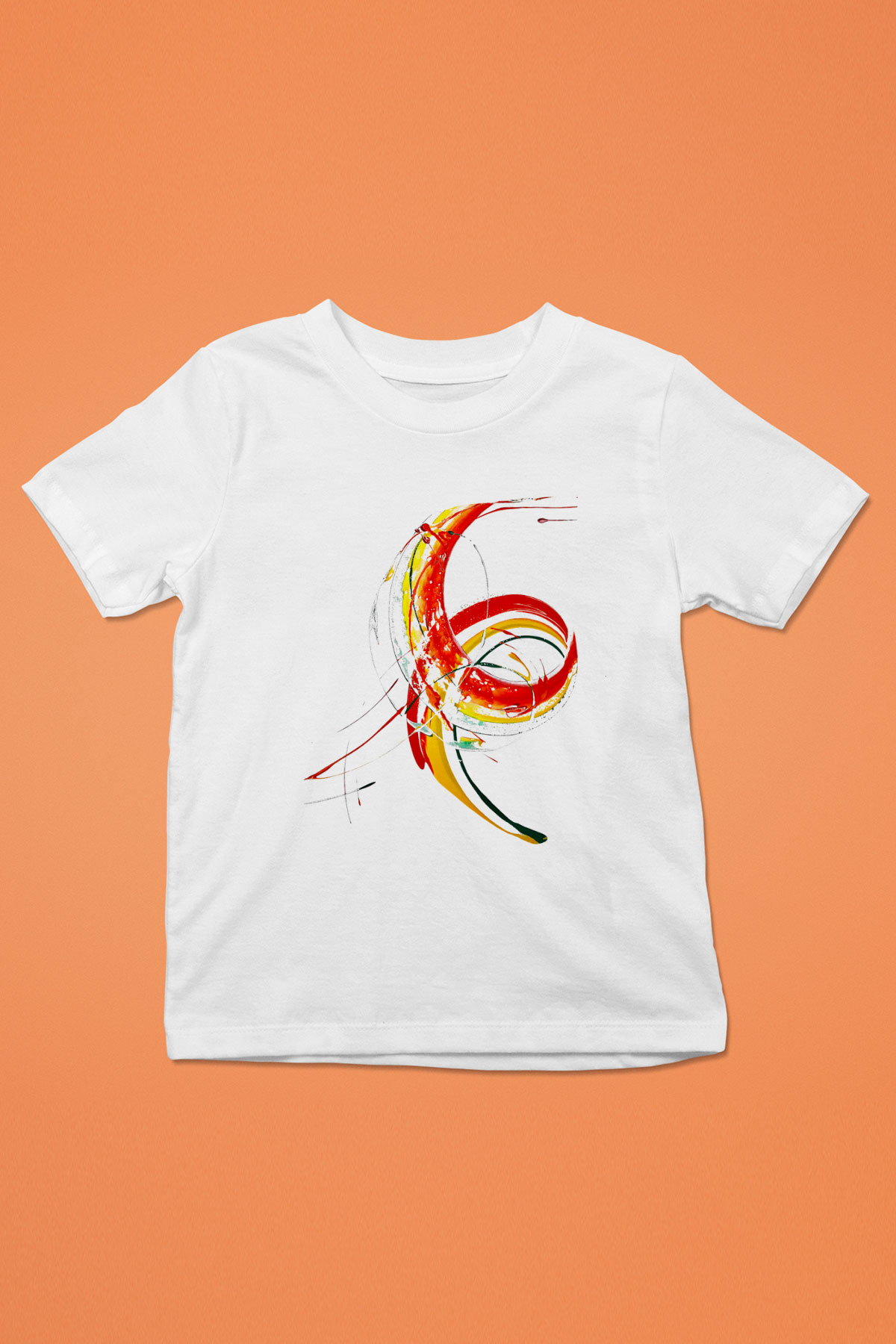 Spiral Baskılı Beyaz Unisex Çocuk Tişört