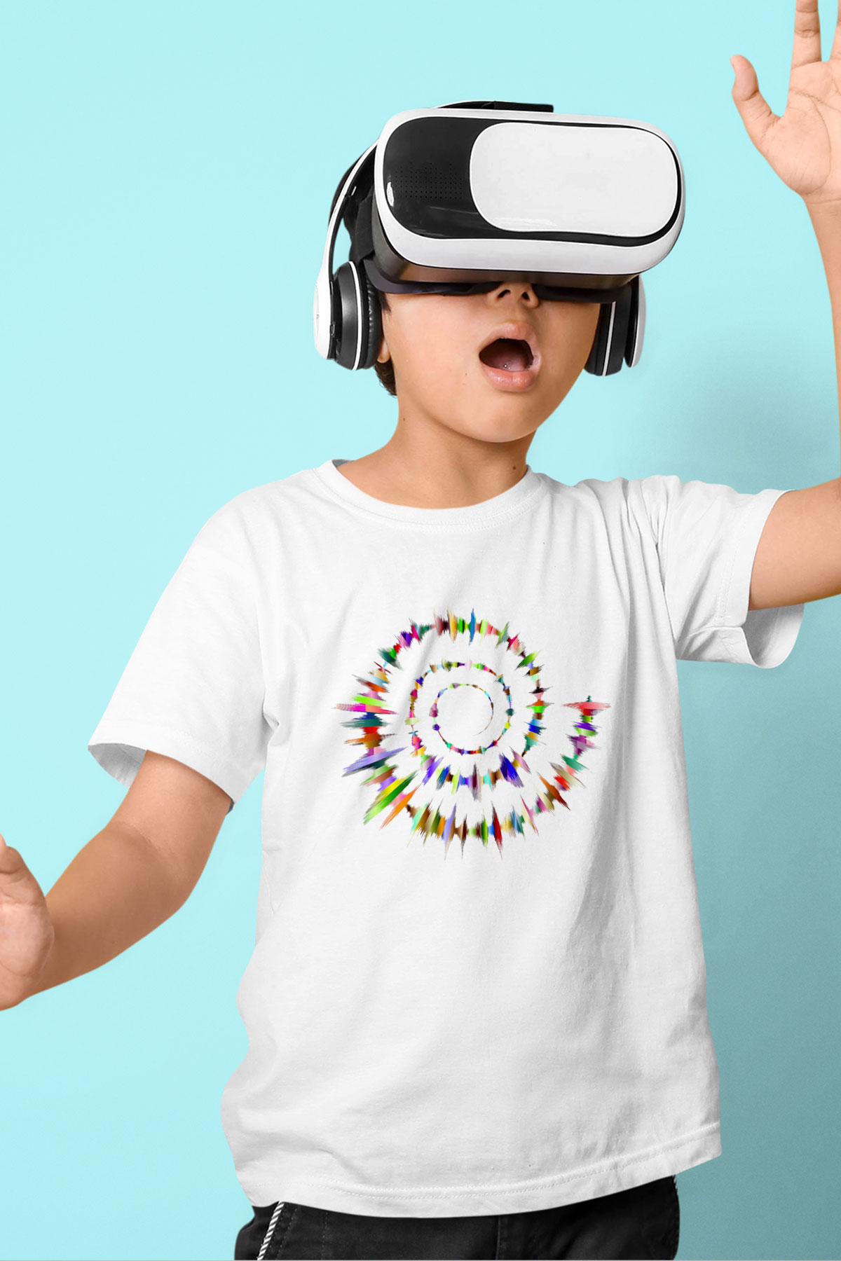 Spiral Beyaz Unisex Çocuk Tişört