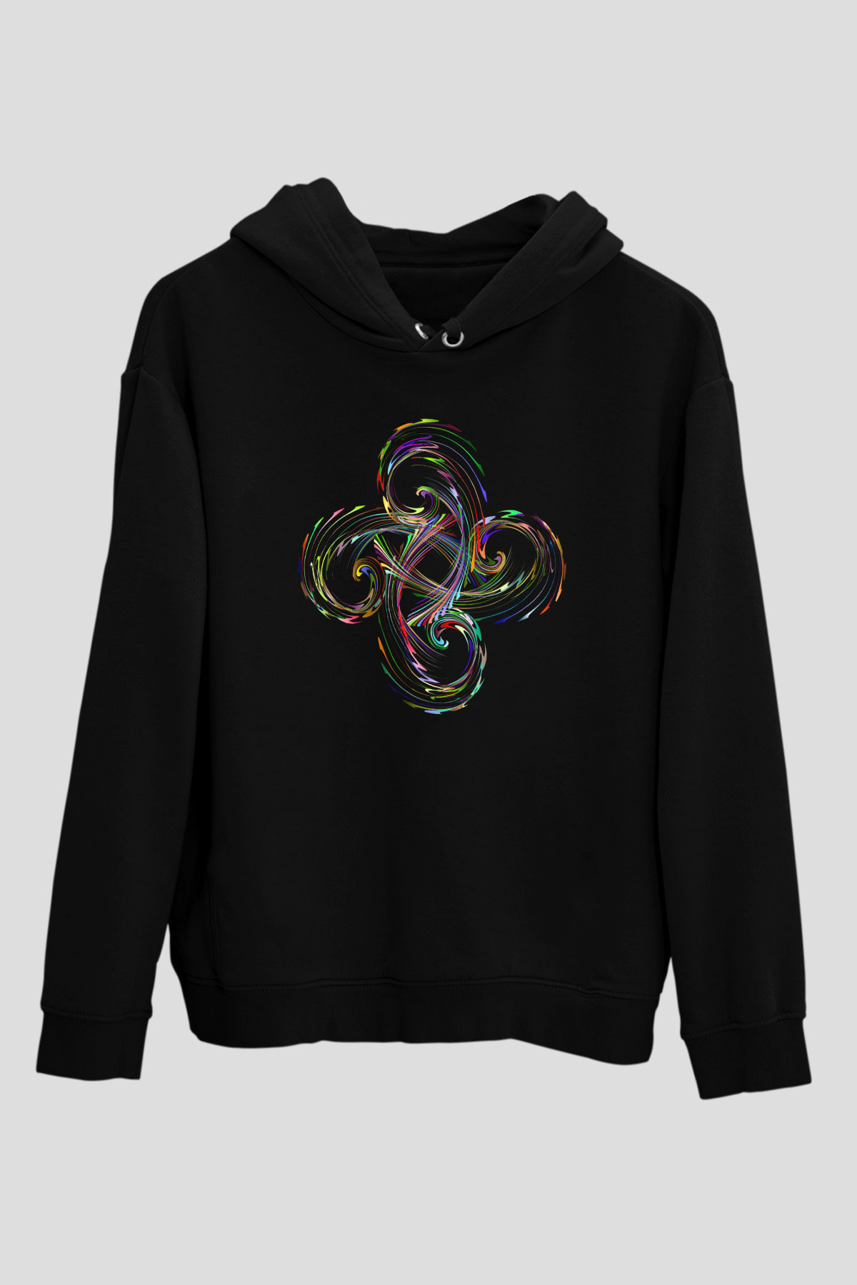 Spiral Siyah Unisex Hoodie