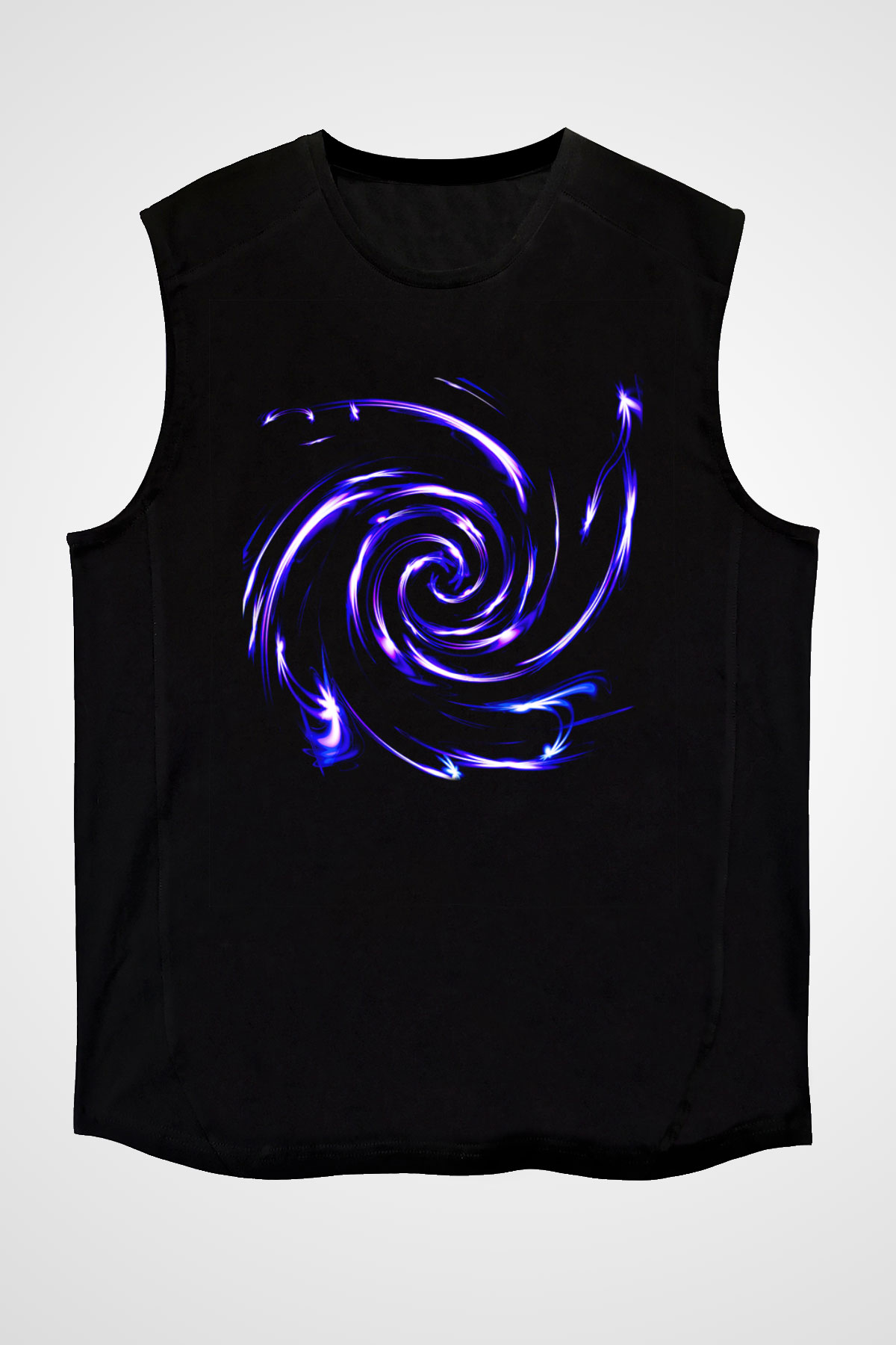 Spiral Siyah Unisex Kolsuz Tişört