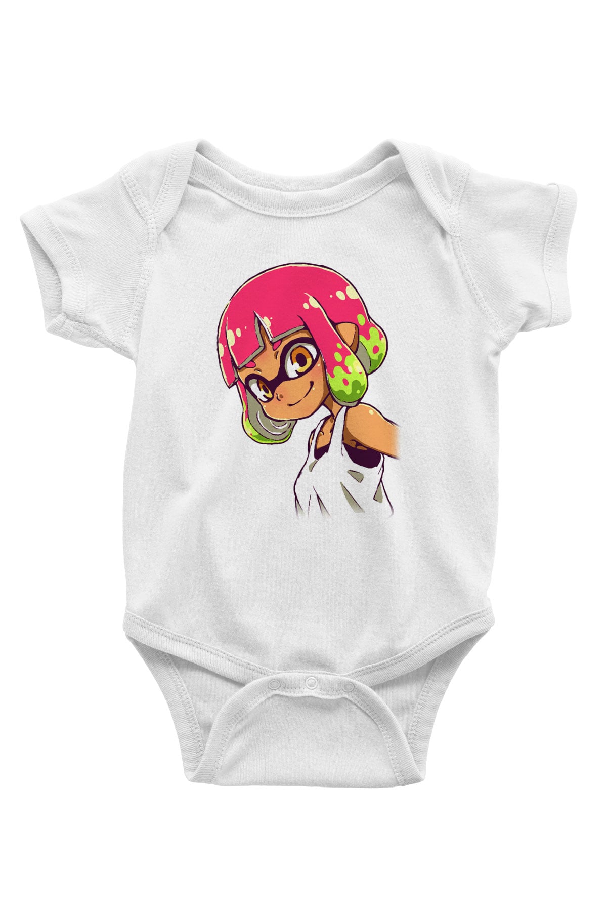 Splatoon Baskılı Beyaz Unisex Bebek Body - Zıbın