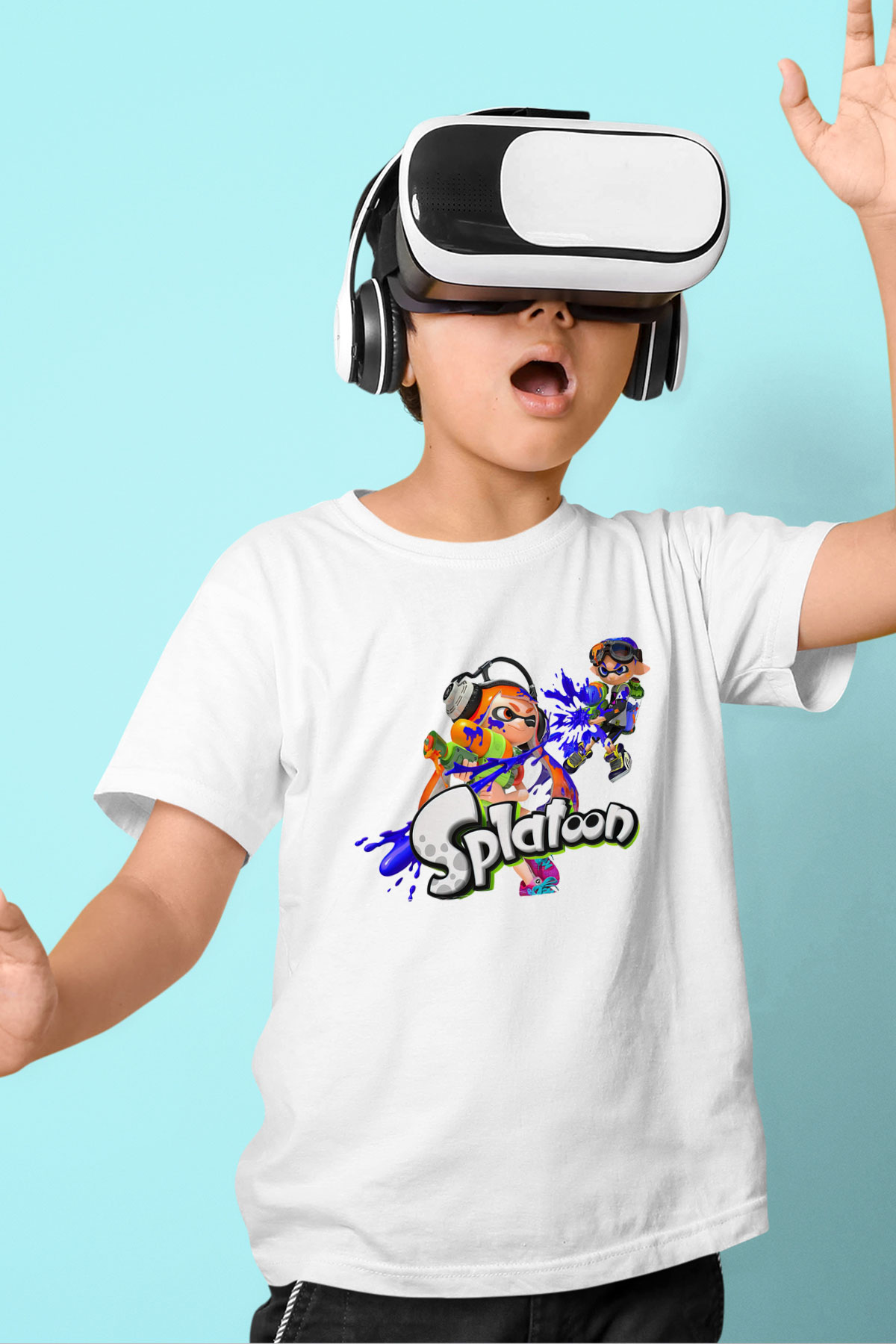 Splatoon Beyaz Unisex Çocuk Tişört