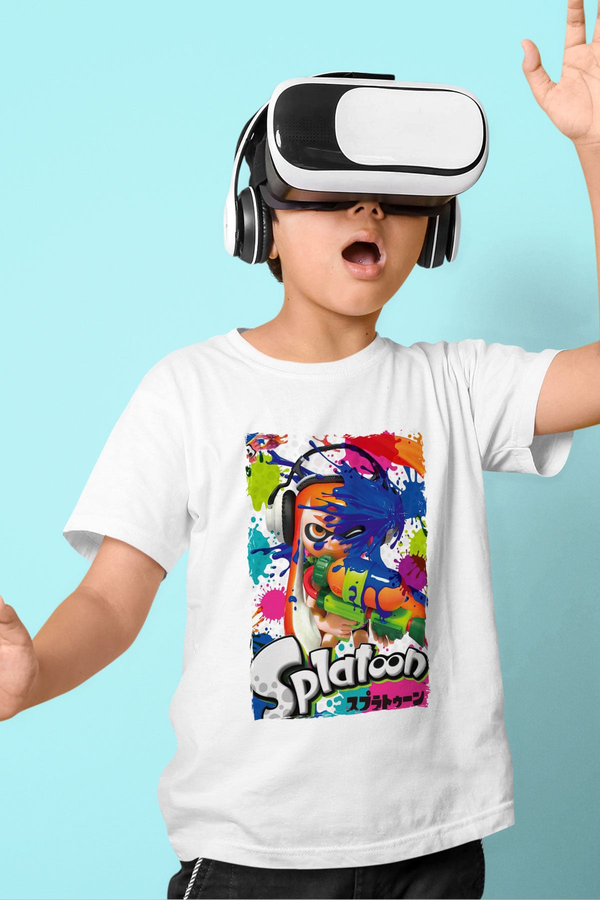 Splatoon Beyaz Unisex Çocuk Tişört