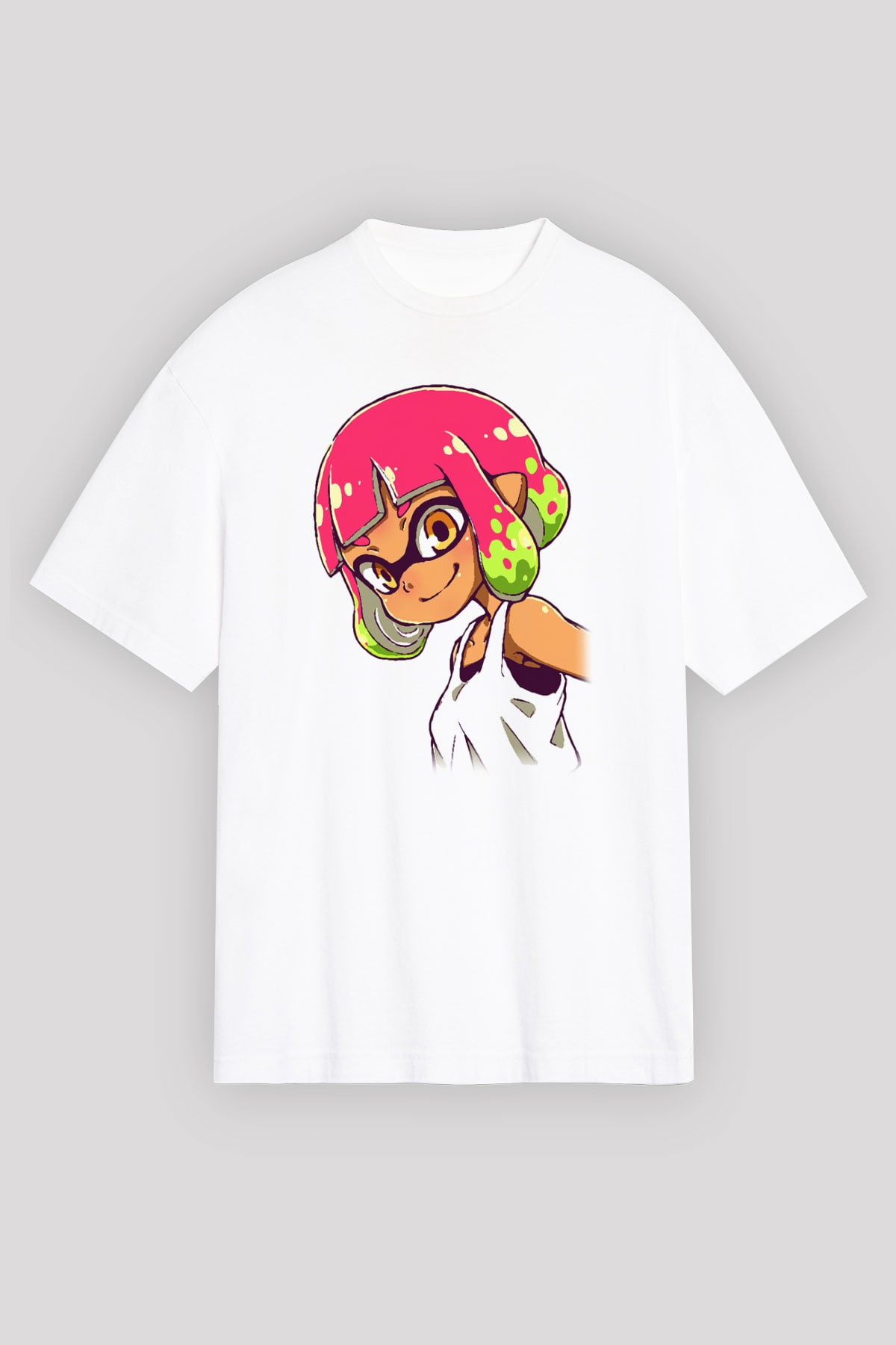 Splatoon Beyaz Unisex Oversize Tişört T-Shirt