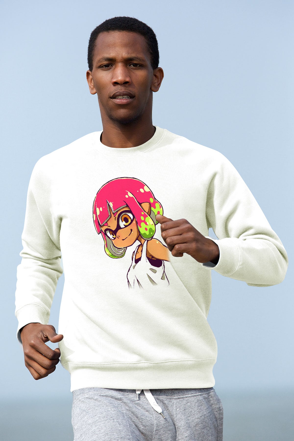 Splatoon Beyaz Unisex Sweatshirt