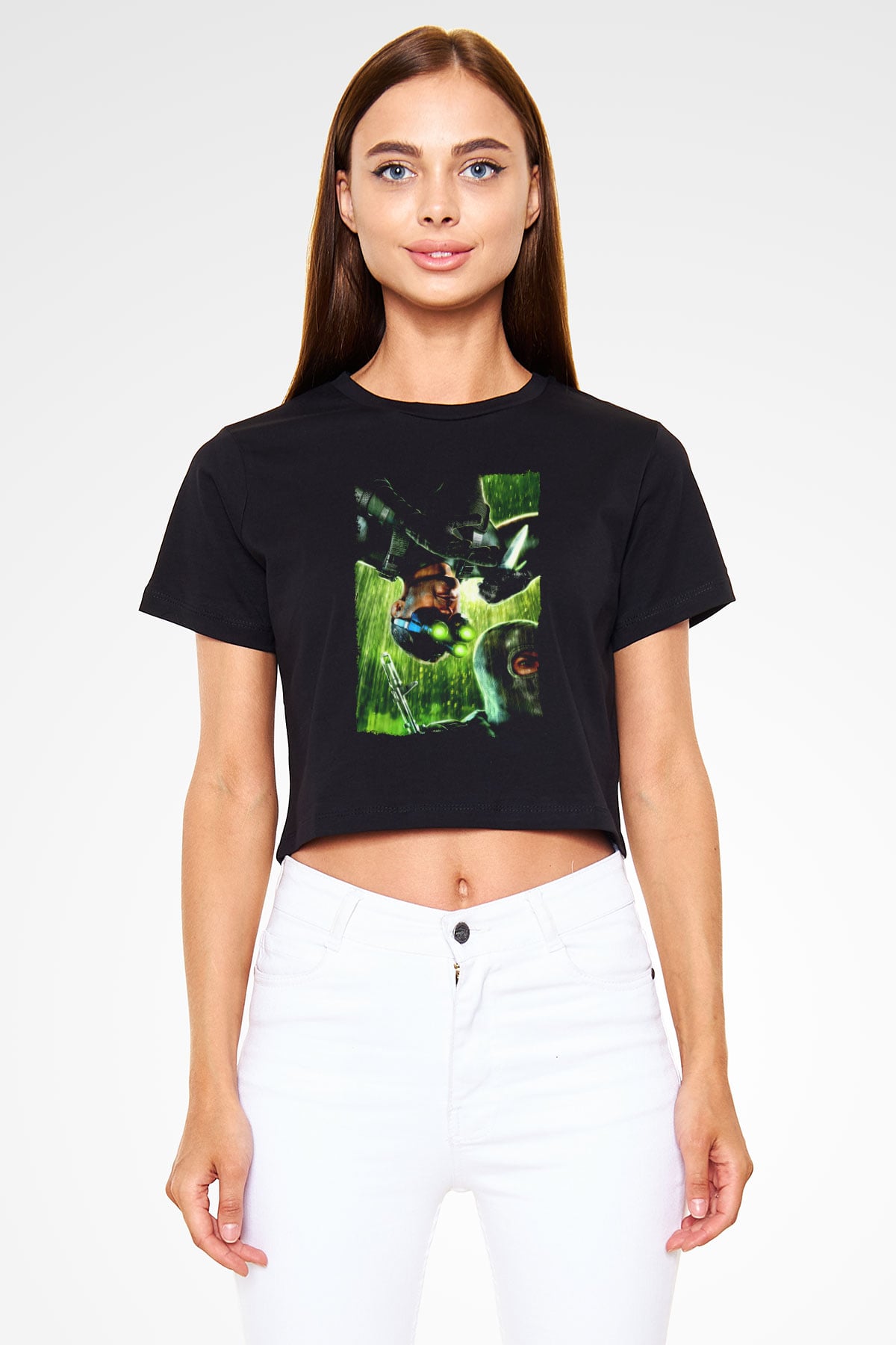 Splinter Cell Siyah  Crop Top Tişört