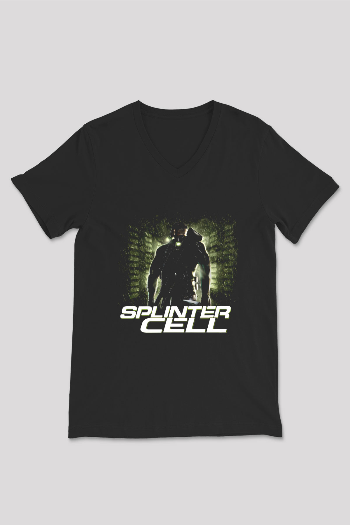 Splinter Cell Siyah Unisex V Yaka Tişört