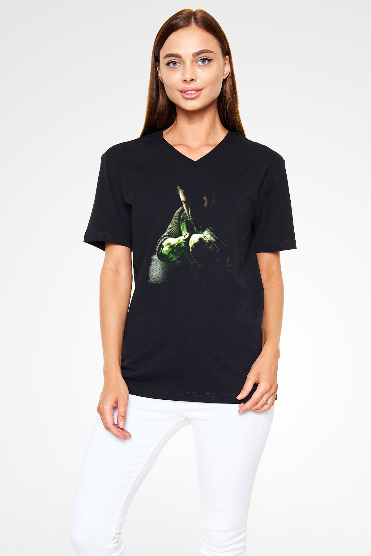 Splinter Cell Siyah Unisex V Yaka Tişört