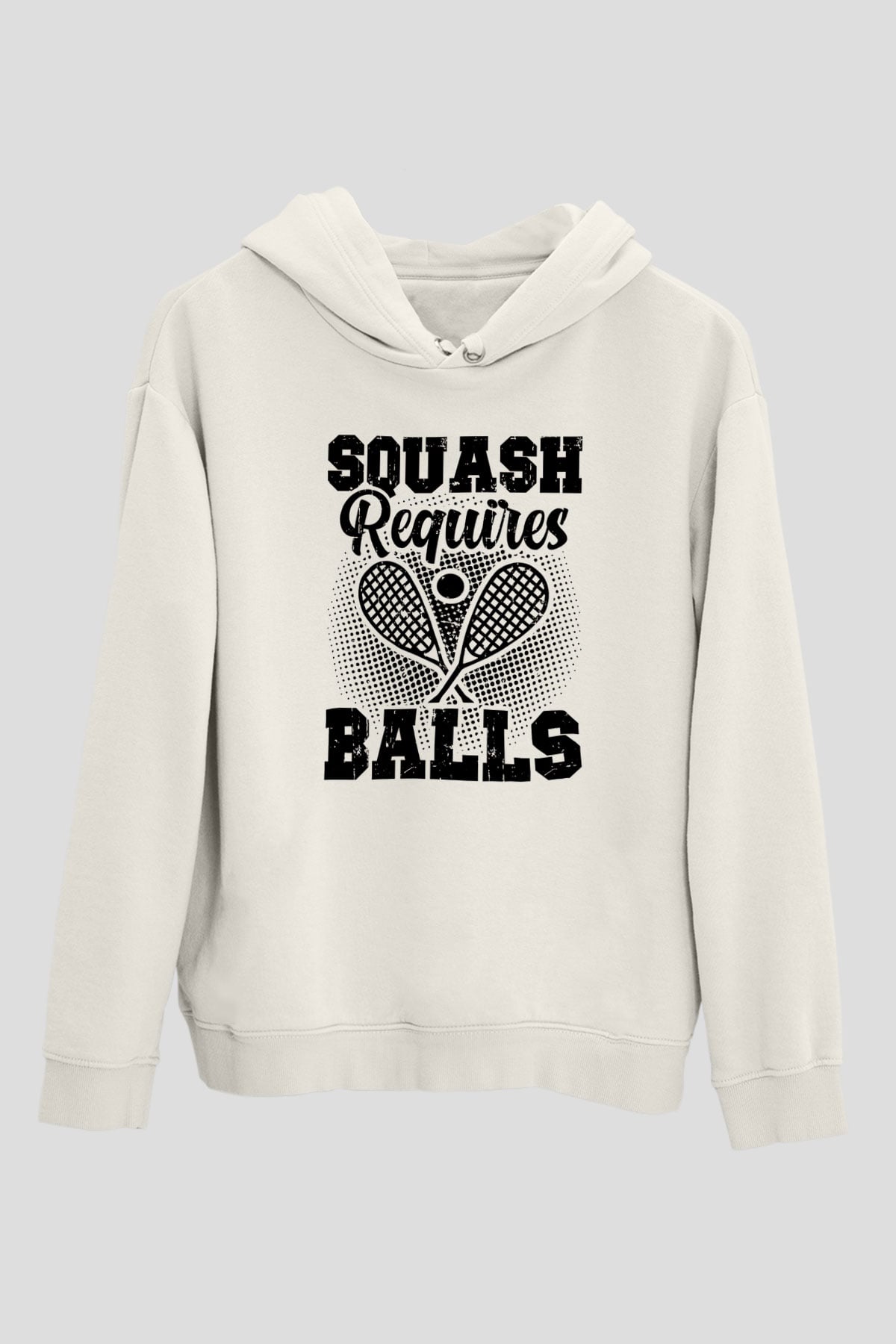 Squash Baskılı Unisex Ekru Hoodie