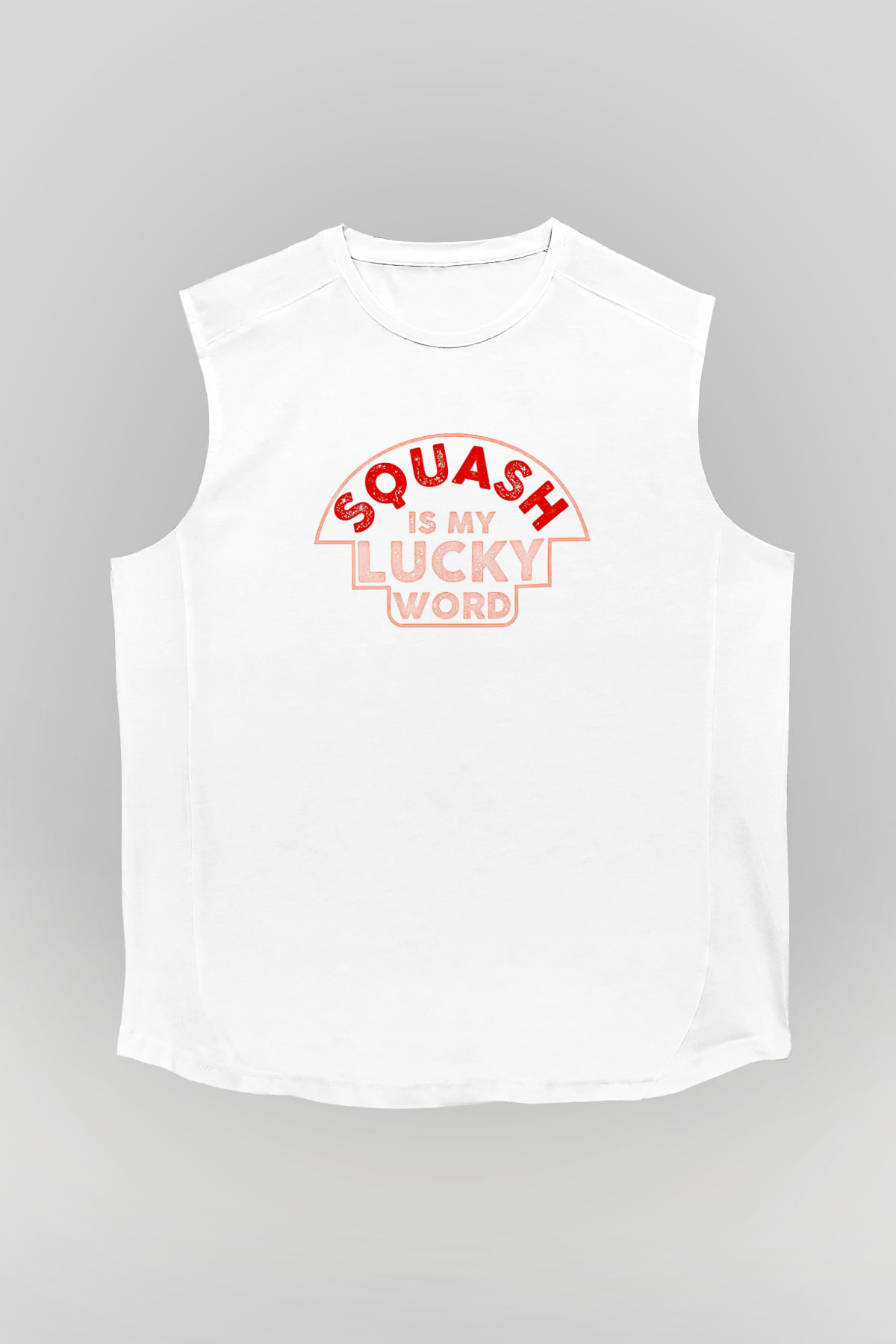 Squash Baskılı Unisex Kolsuz Beyaz Tişört