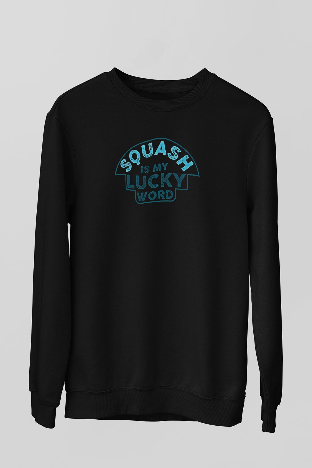 Squash Baskılı Unisex Siyah Sweatshirt