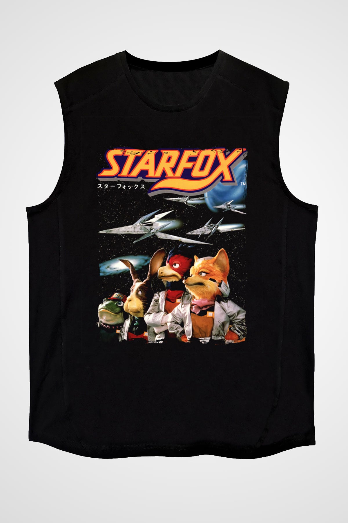 Star Fox Siyah Unisex Kolsuz Tişört