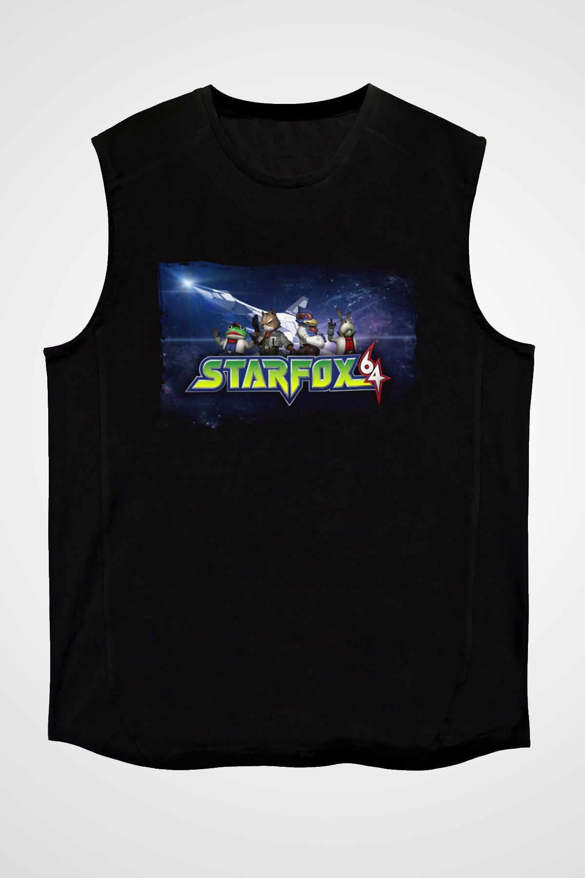 Star Fox Siyah Unisex Kolsuz Tişört