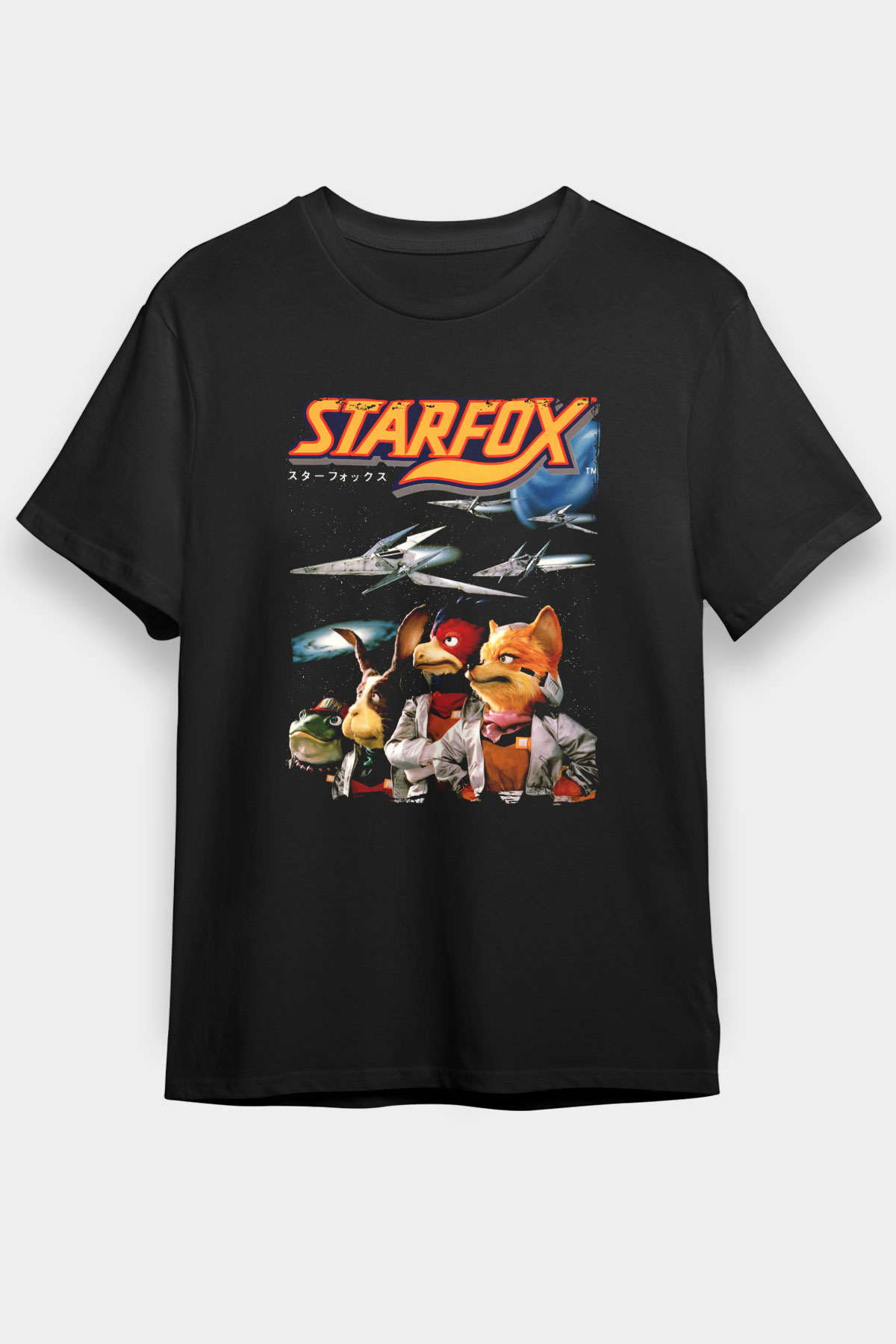 Star Fox Siyah Unisex Tişört T-Shirt