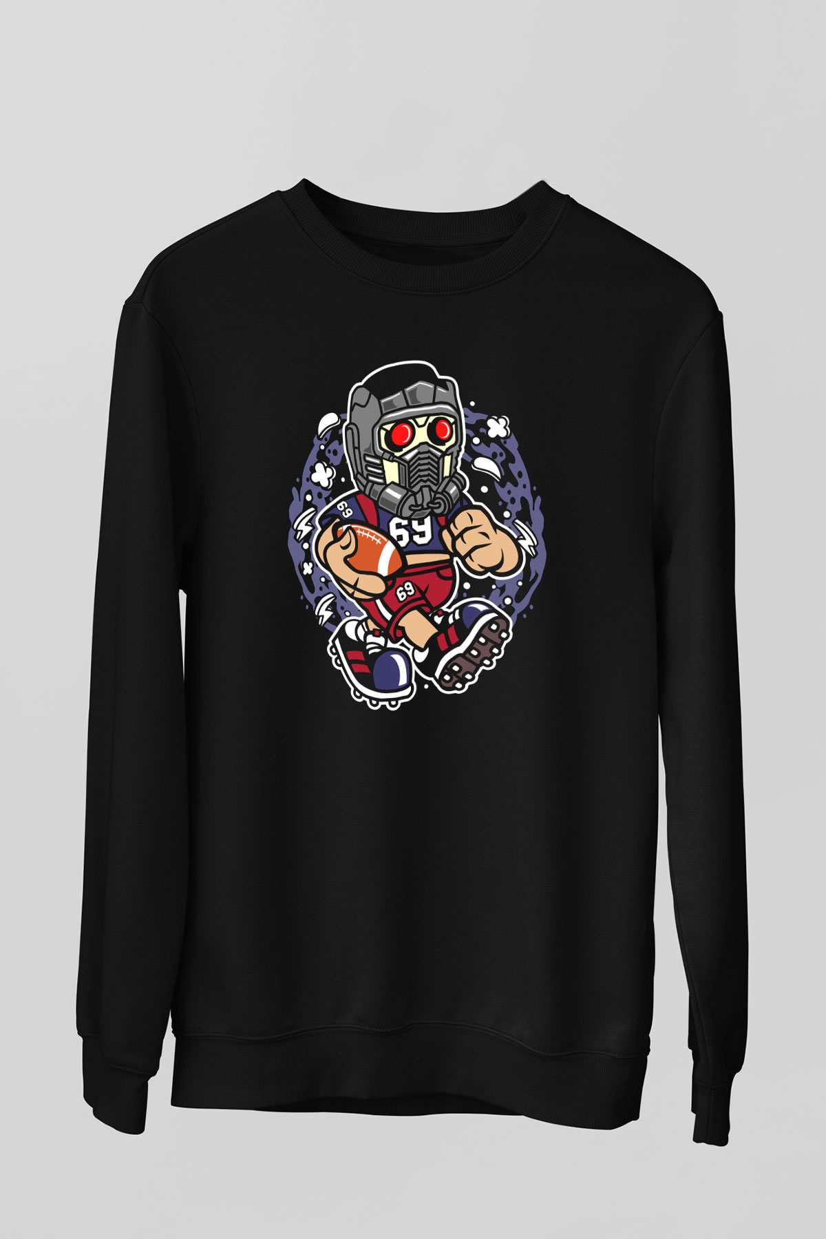 Star Lord Football Baskılı Siyah Unisex Tshirt