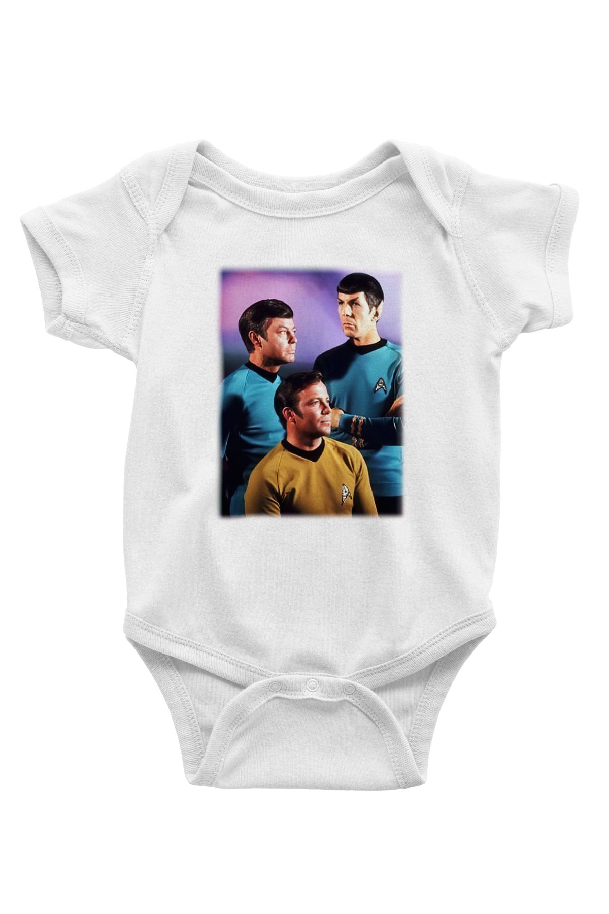 Star Trek Baskılı Beyaz Unisex Bebek Body - Zıbın