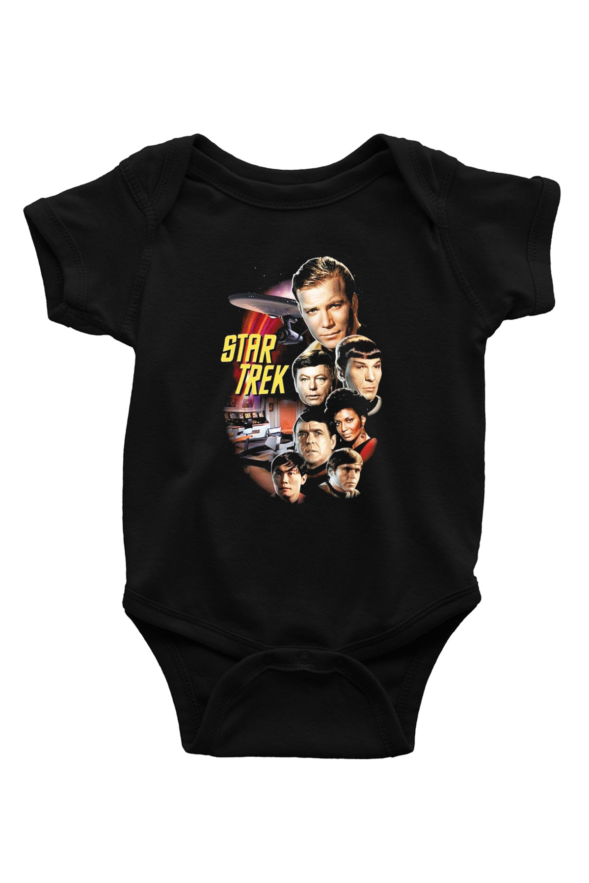 Star Trek Baskılı Siyah Bebek Body - Zıbın