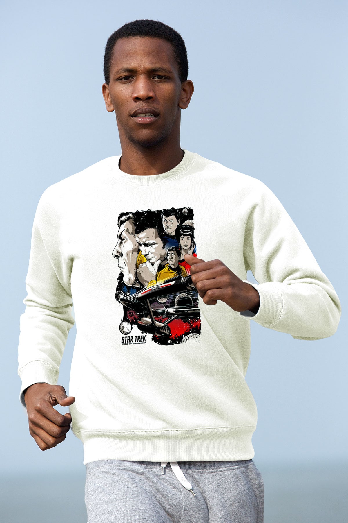 Star Trek Beyaz Unisex Sweatshirt