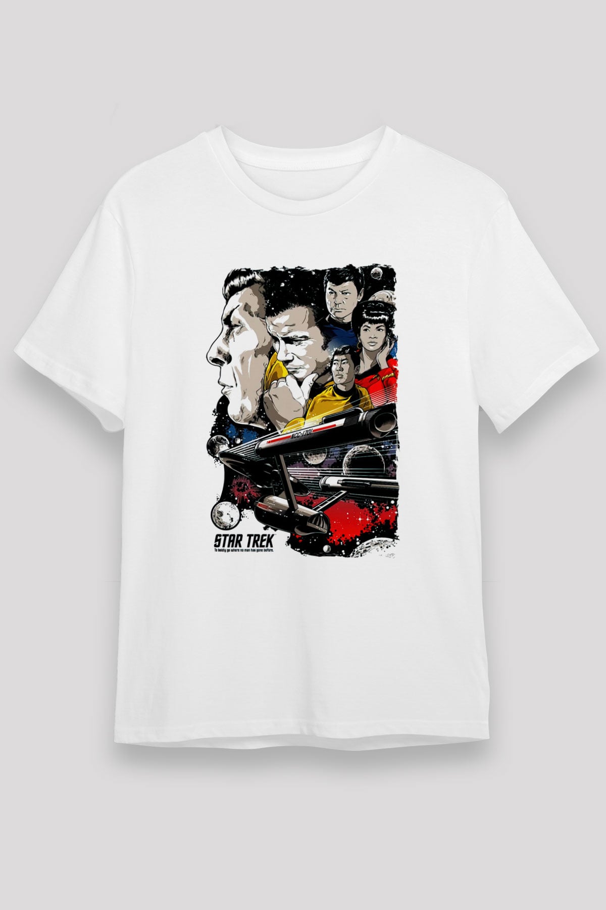 Star Trek Beyaz Unisex Tişört T-Shirt