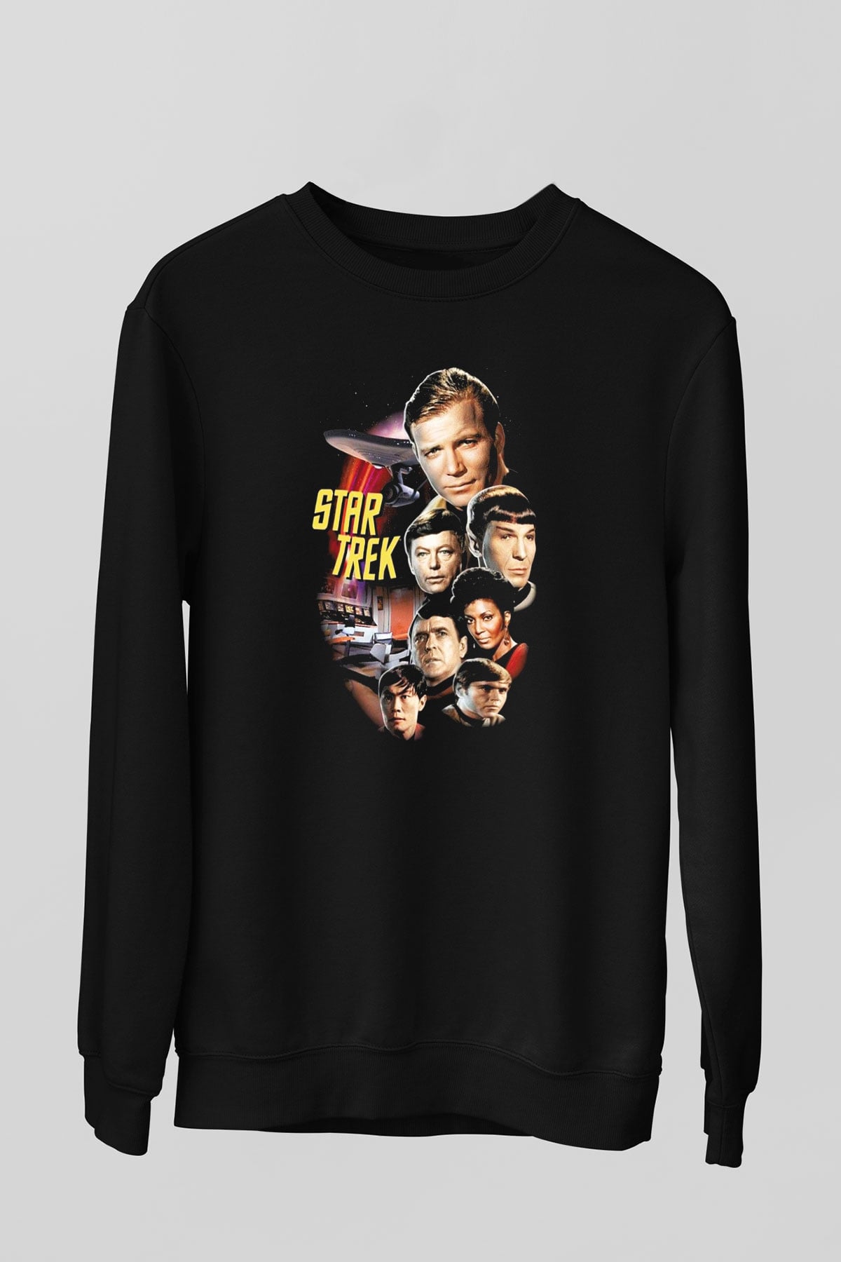 Star Trek Siyah Unisex Sweatshirt