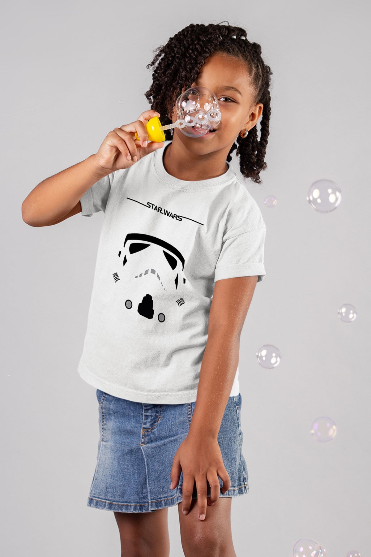 Star Wars Baskılı Beyaz Unisex Çocuk Tişört