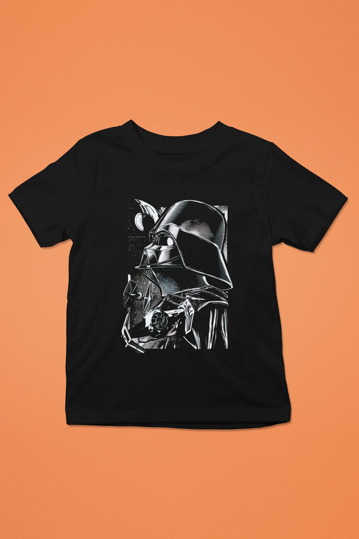 Star Wars Baskılı Siyah Unisex Çocuk Tişört