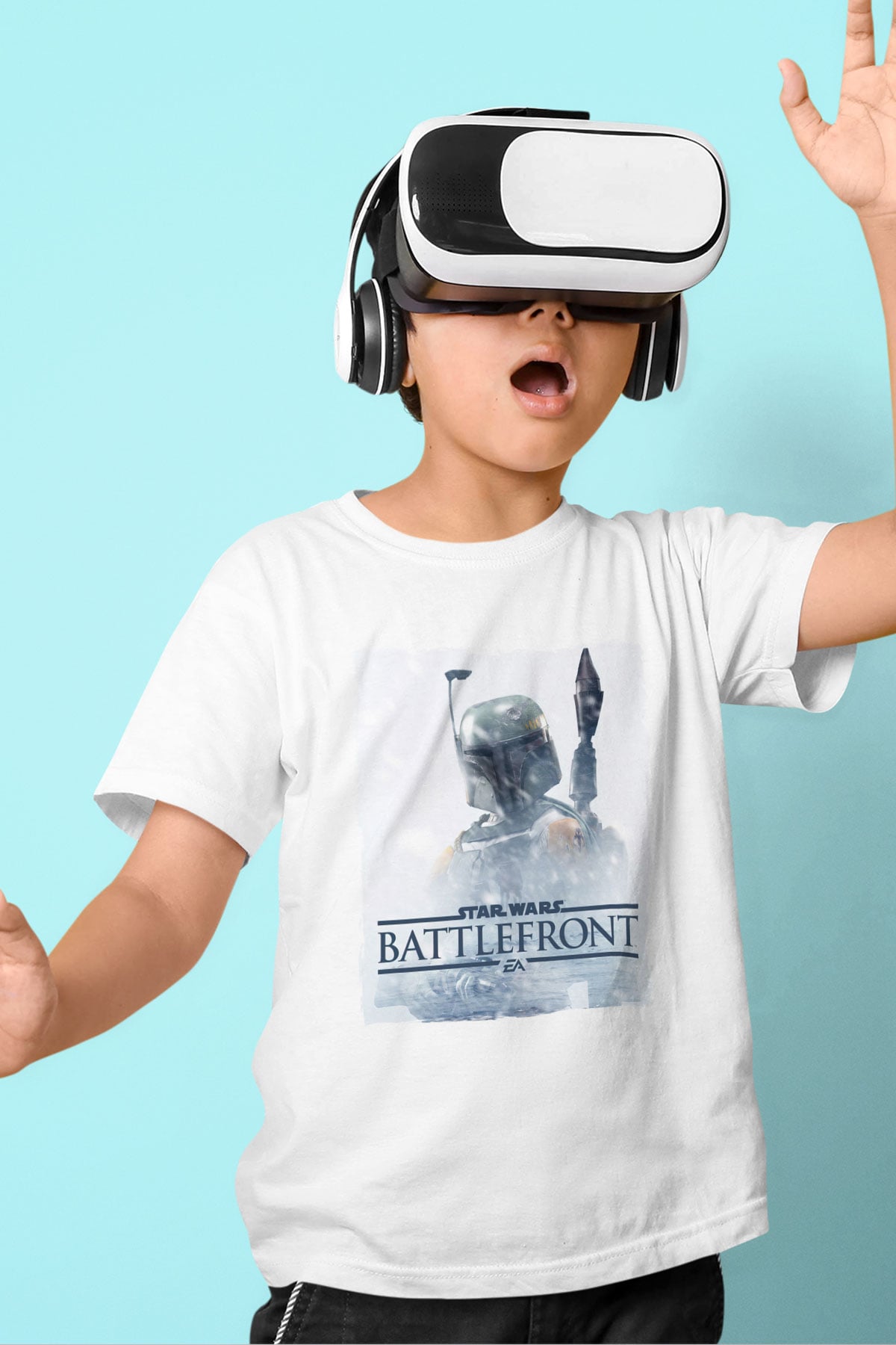 Star Wars: Battlefront Beyaz Unisex Çocuk Tişört