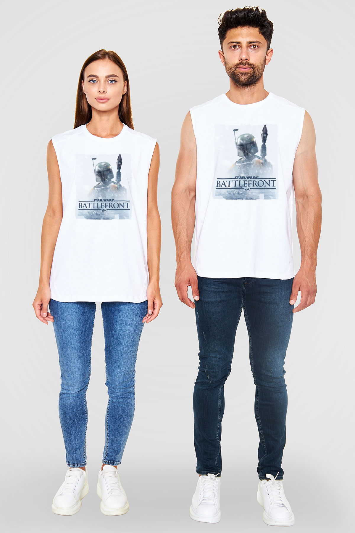 Star Wars: Battlefront Beyaz Unisex Kolsuz Tişört
