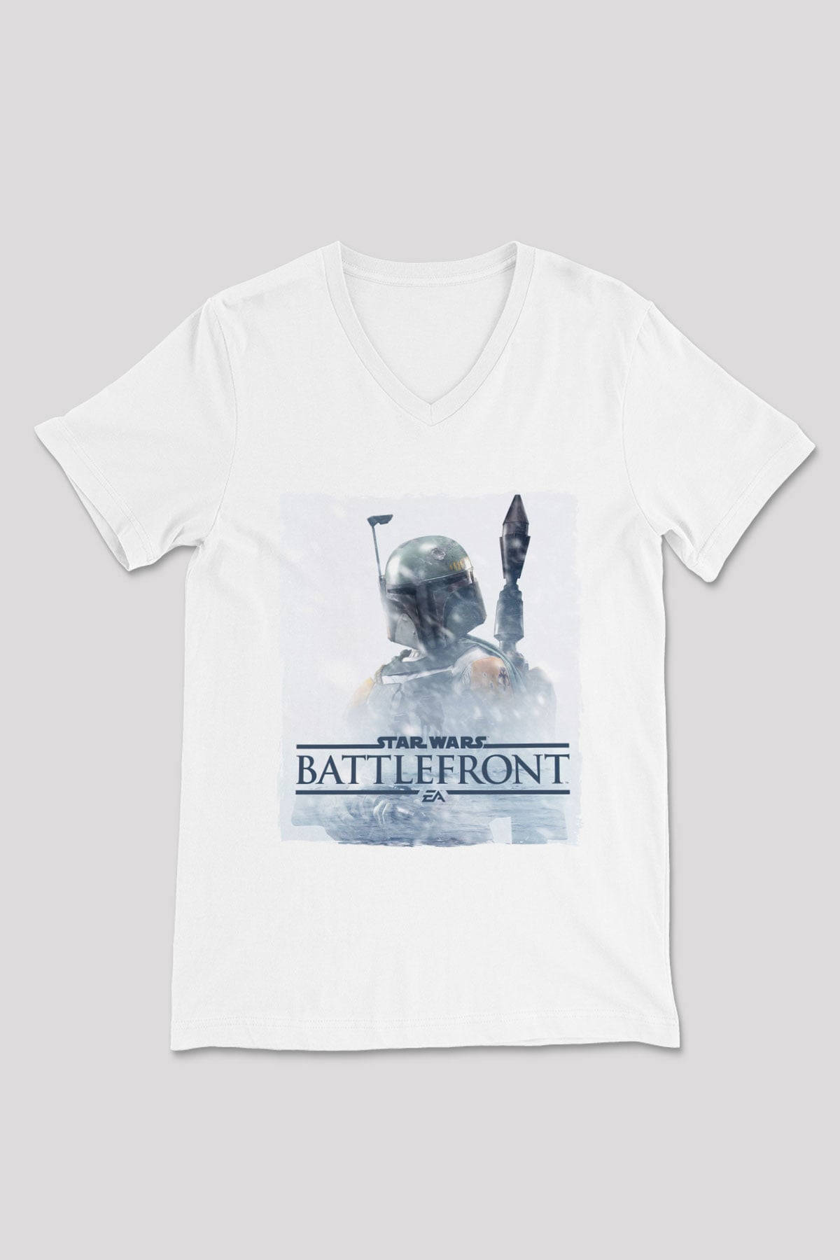 Star Wars: Battlefront Beyaz Unisex V Yaka Tişört