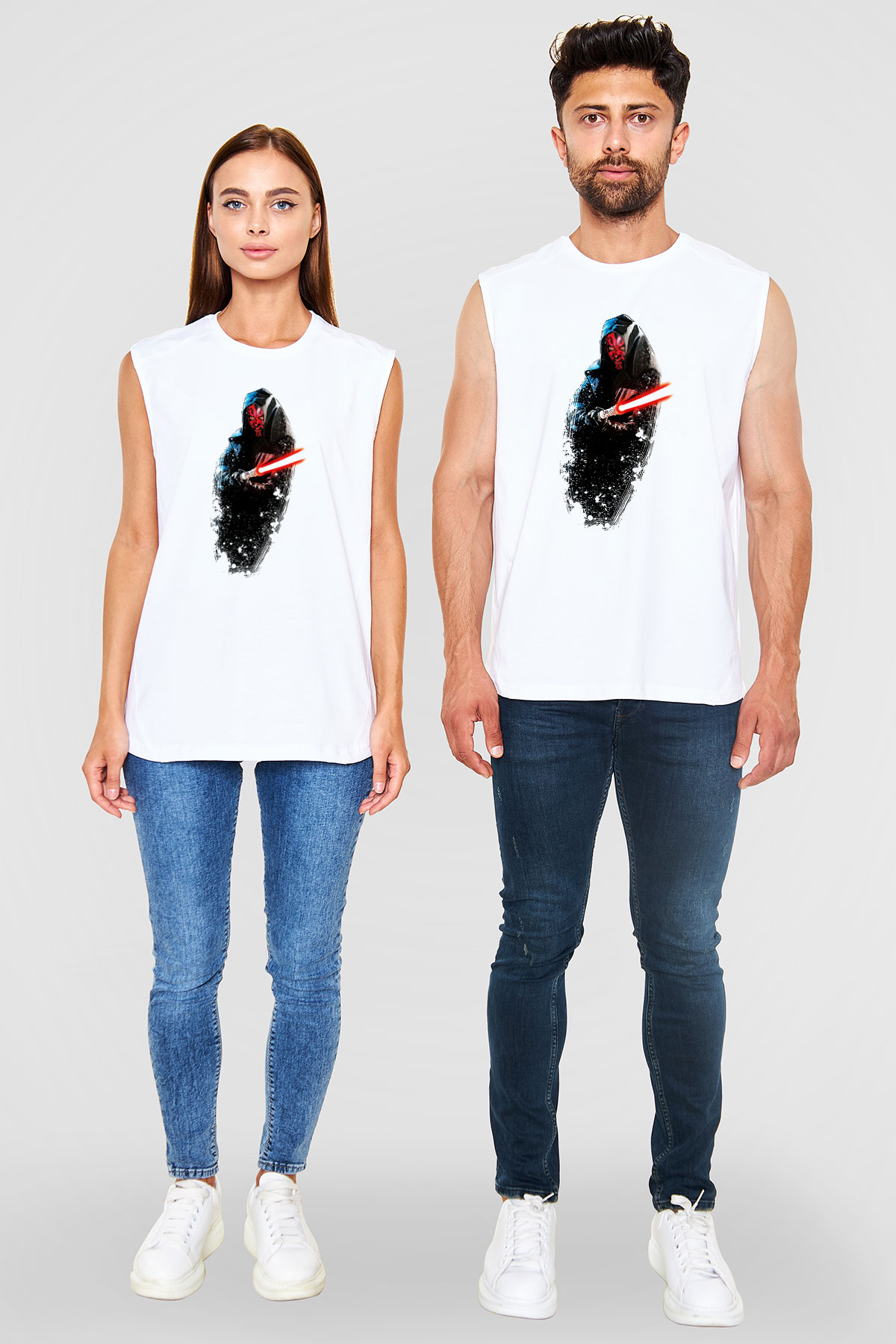 Star Wars Beyaz Unisex Kolsuz Tişört