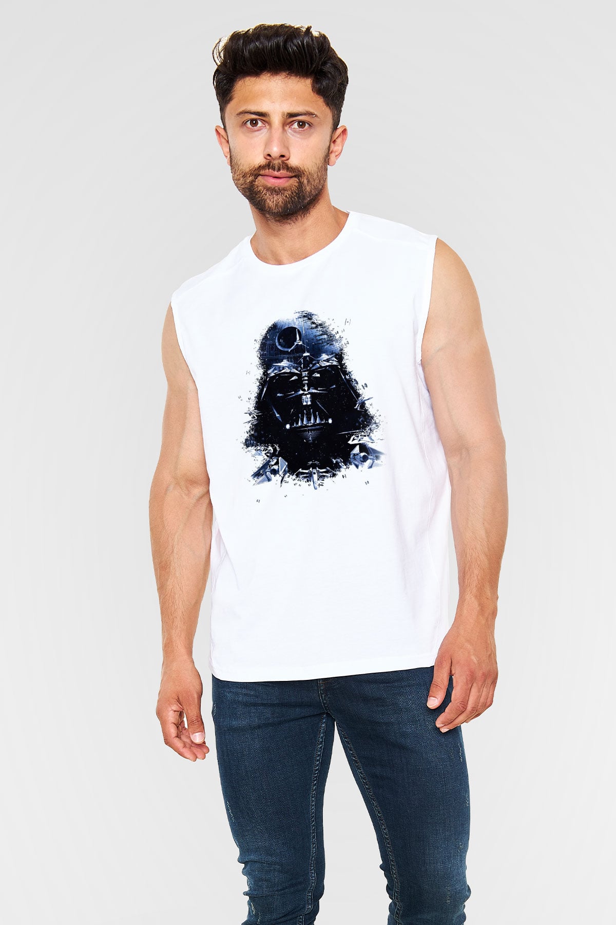 Star Wars Beyaz Unisex Kolsuz Tişört