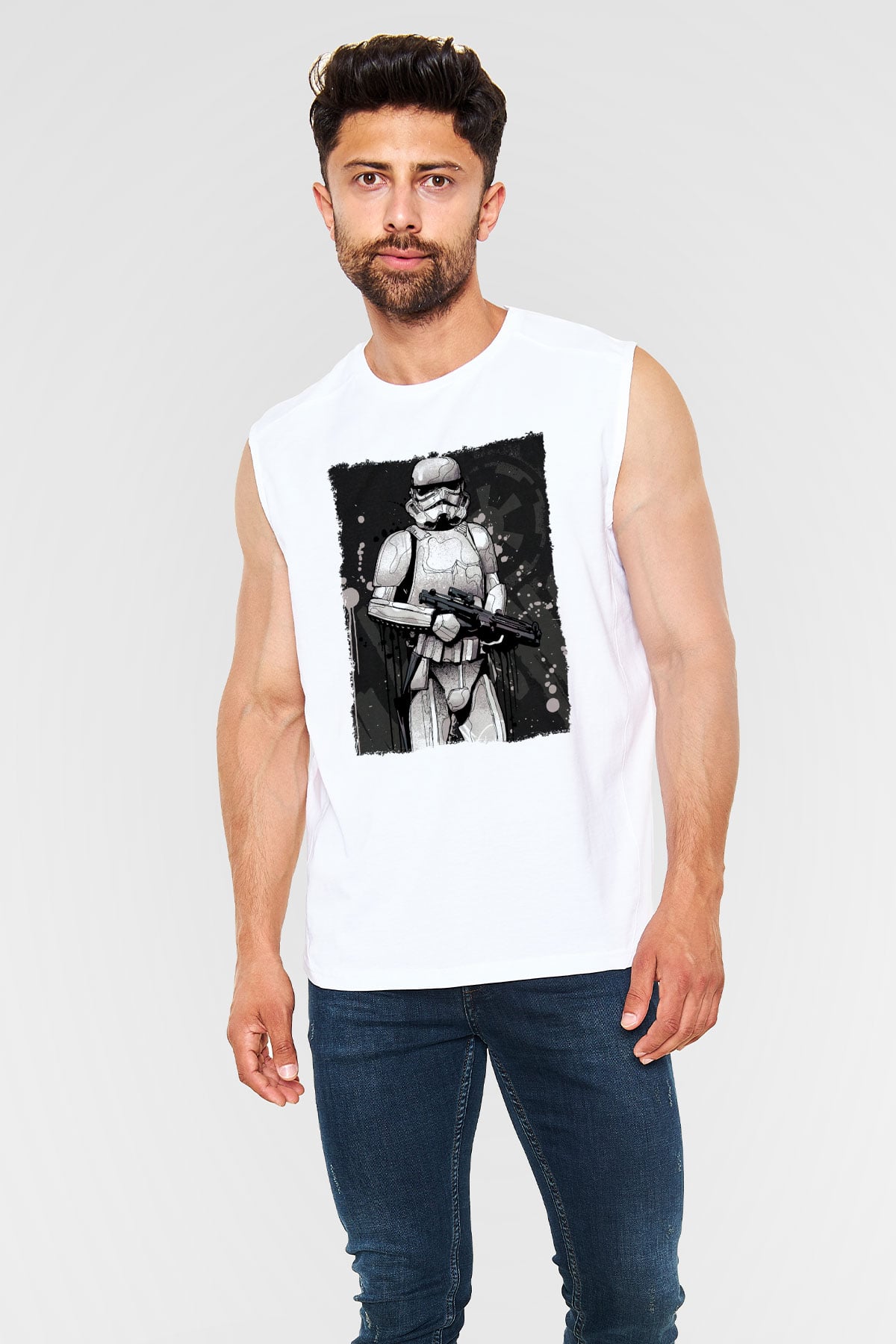 Star Wars Beyaz Unisex Kolsuz Tişört