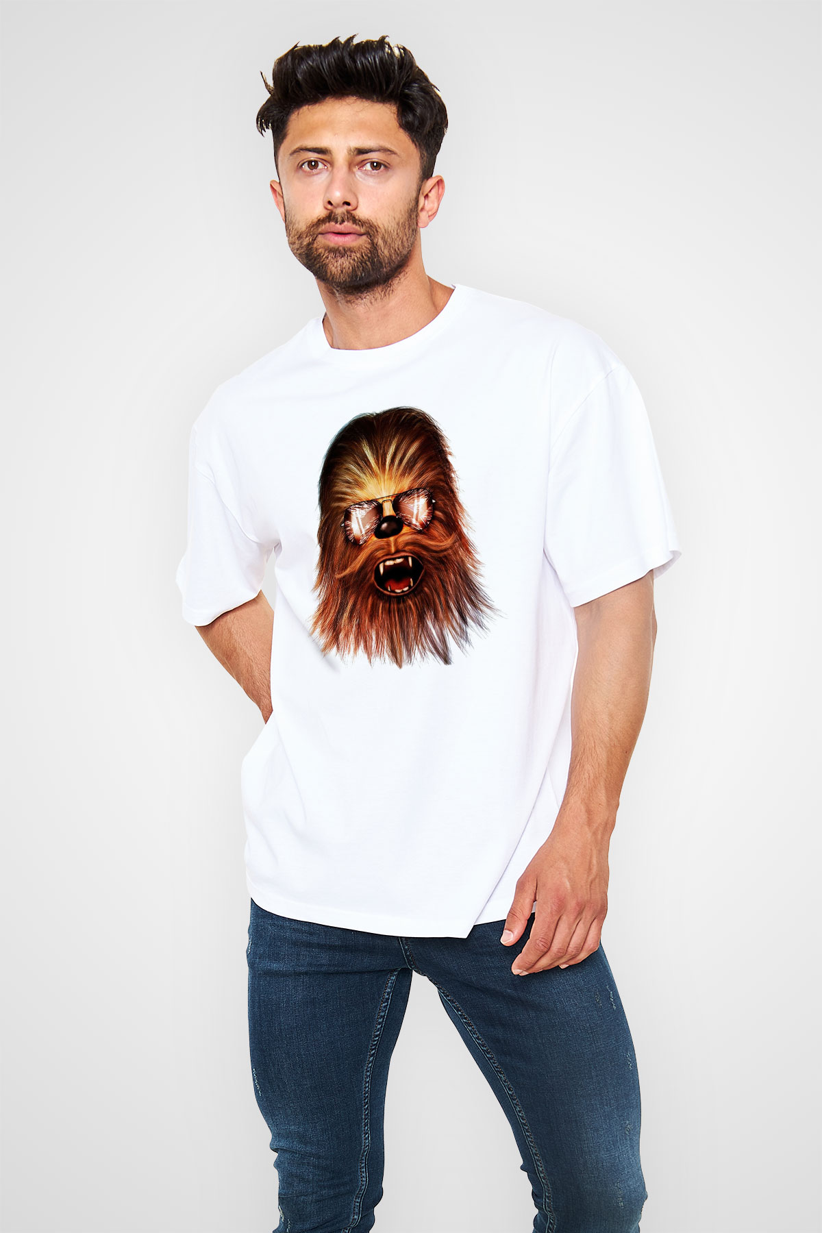 Star Wars Beyaz Unisex Oversize Tişört T-Shirt