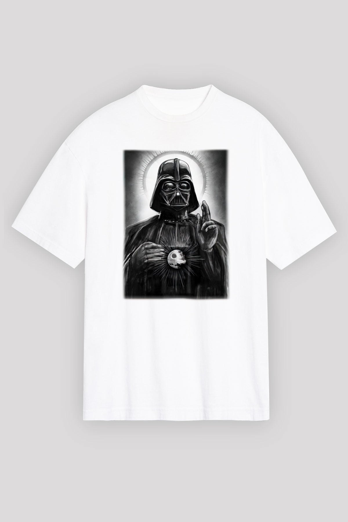 Star Wars Beyaz Unisex Oversize Tişört T-Shirt