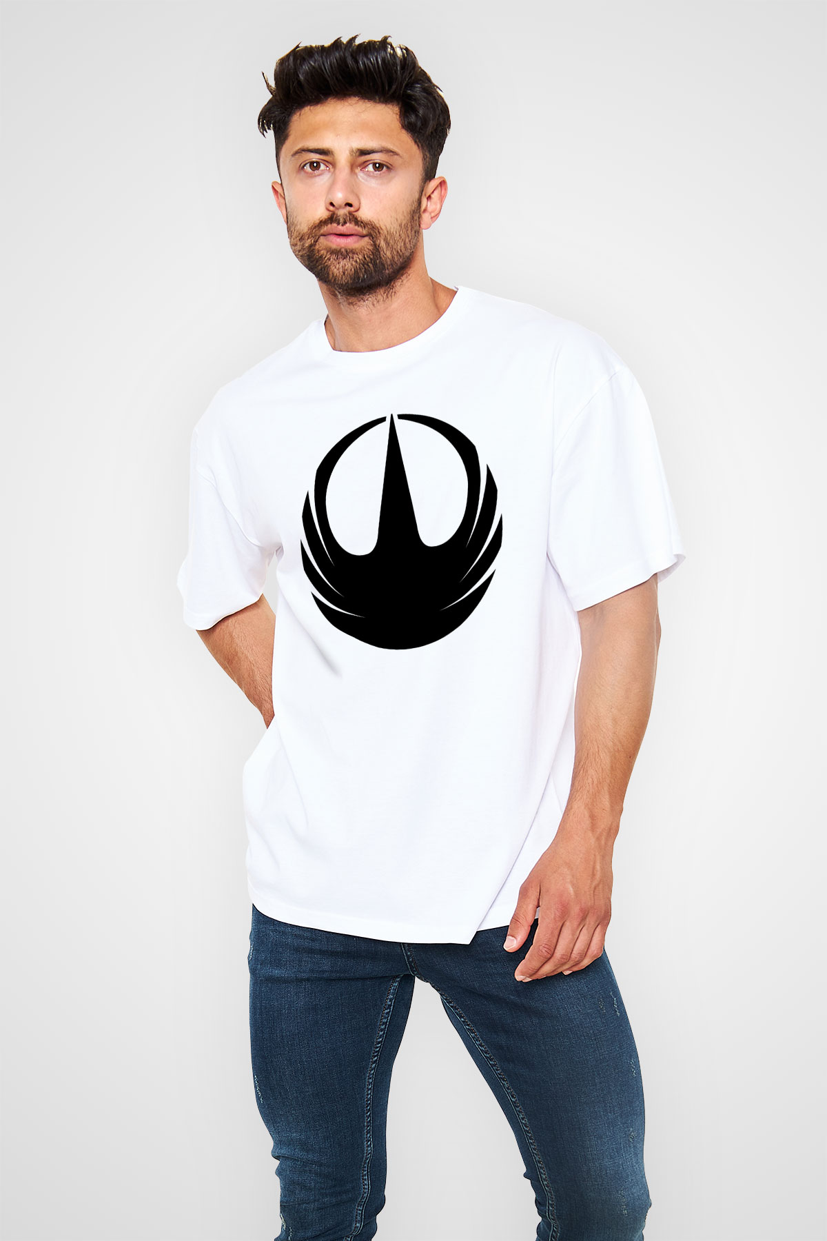 Star Wars Beyaz Unisex Oversize Tişört T-Shirt