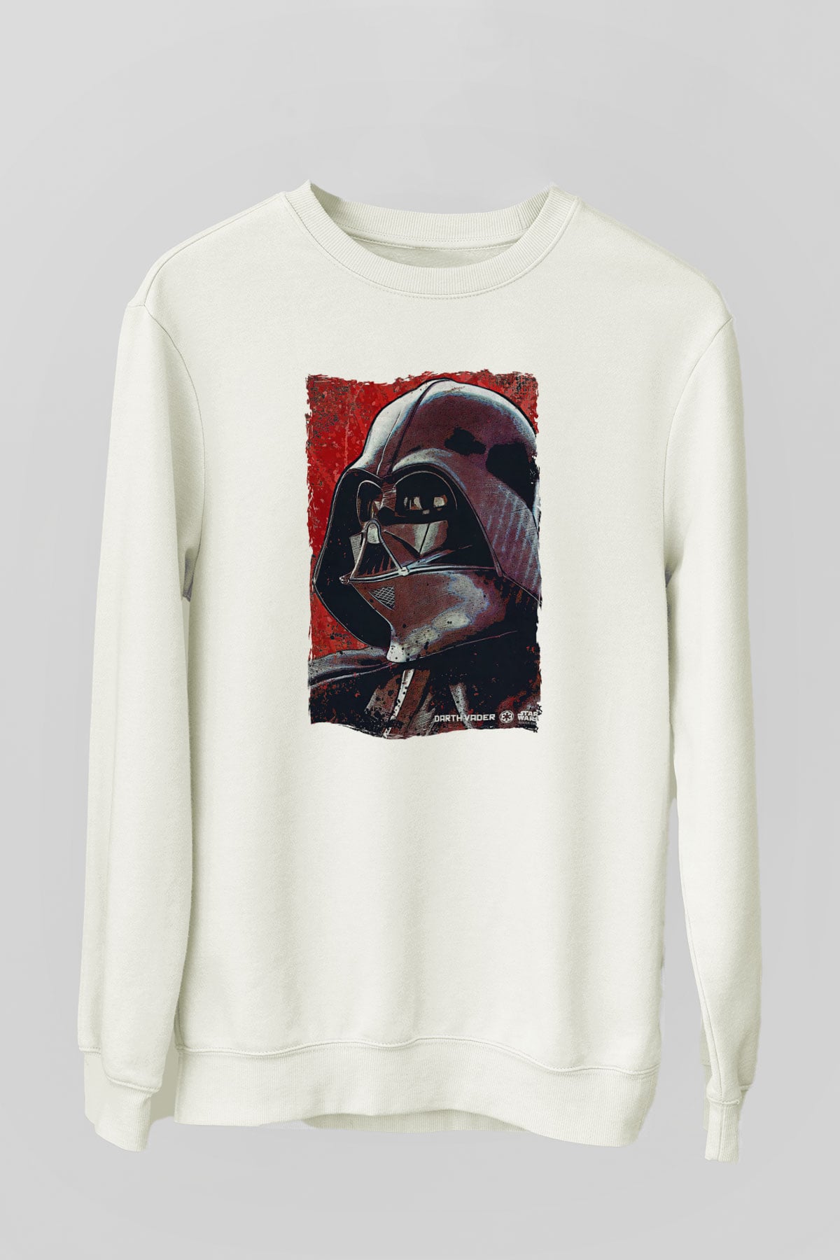 Star Wars (Dart Vader) Baskılı Beyaz Unisex Sweatshirt