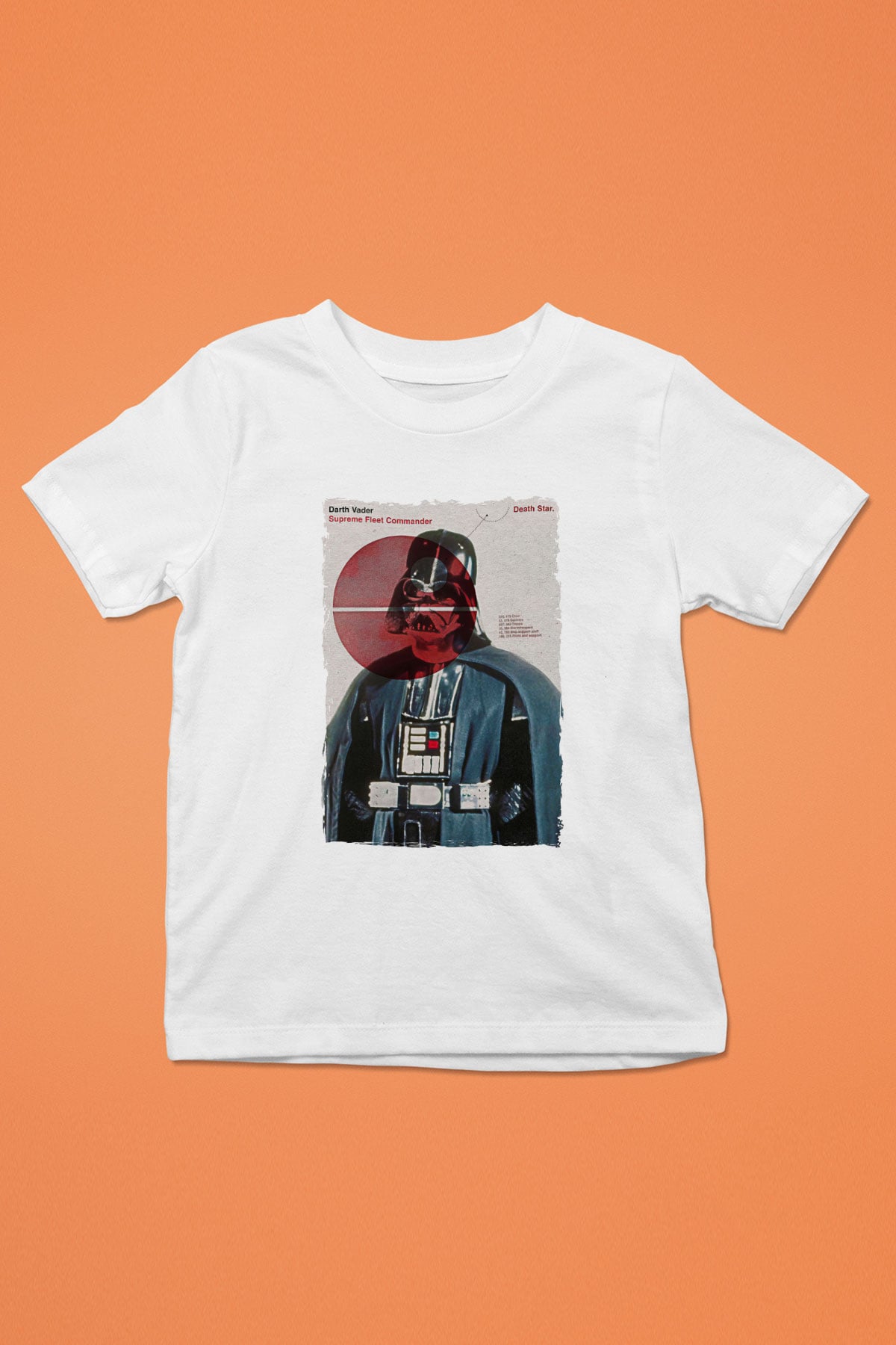 Star Wars (Dart Vader) Baskılı Beyaz Unisex Beyaz Çocuk Tişört - Tshirt