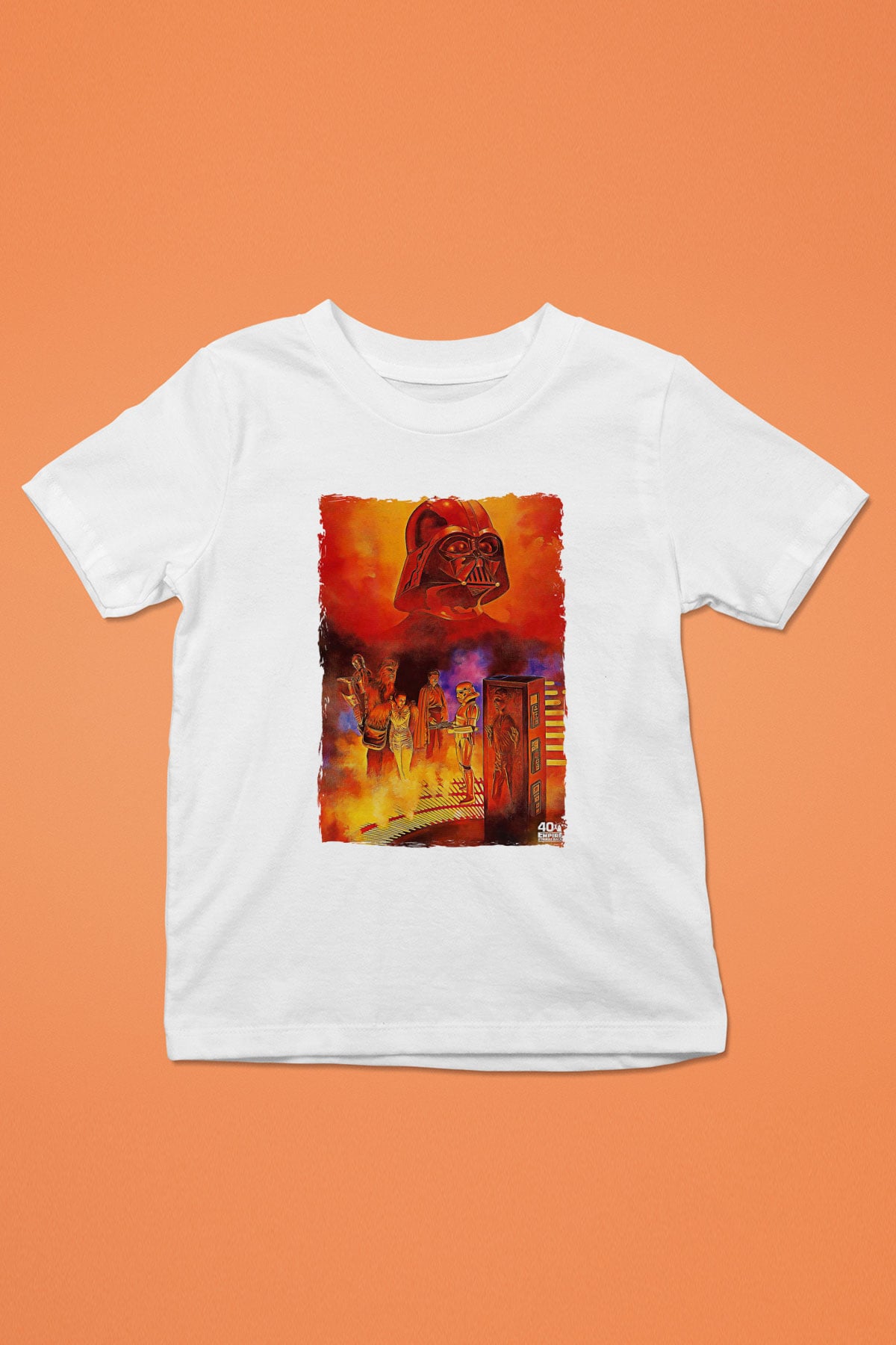 Star Wars (Dart Vader) Baskılı Beyaz Unisex Beyaz Çocuk Tişört - Tshirt